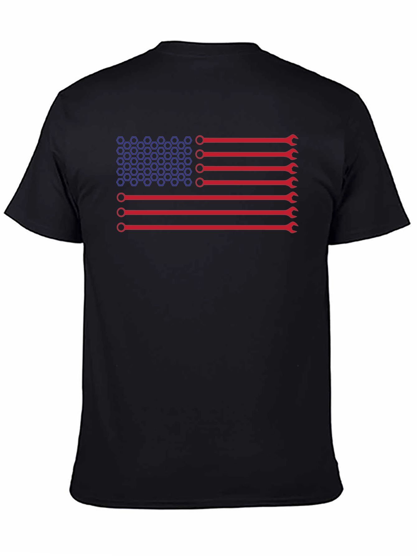 Black Mechanic American Flag T-Shirt view 4