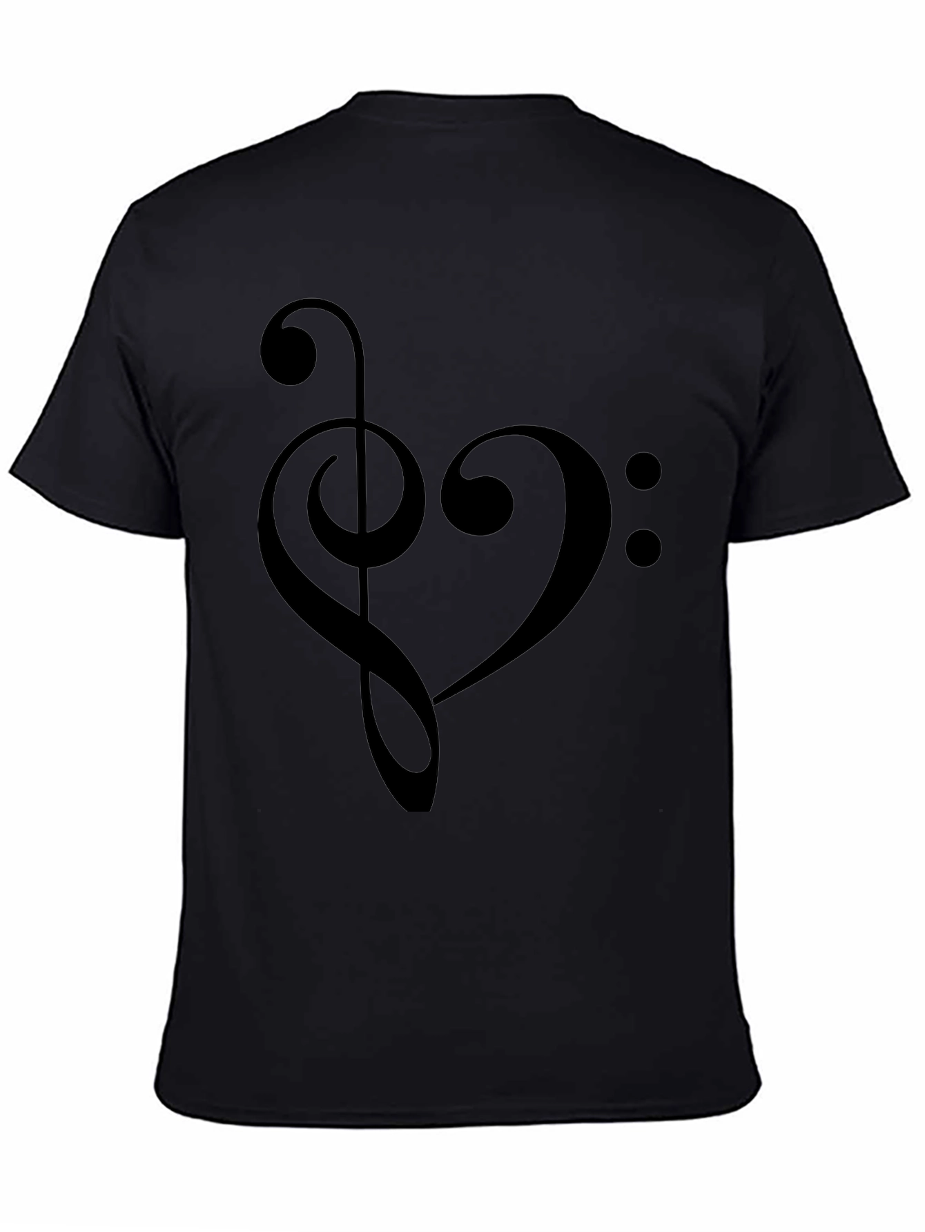 Black Musical Heart T-Shirt - Stylish Graphic Tee view 4
