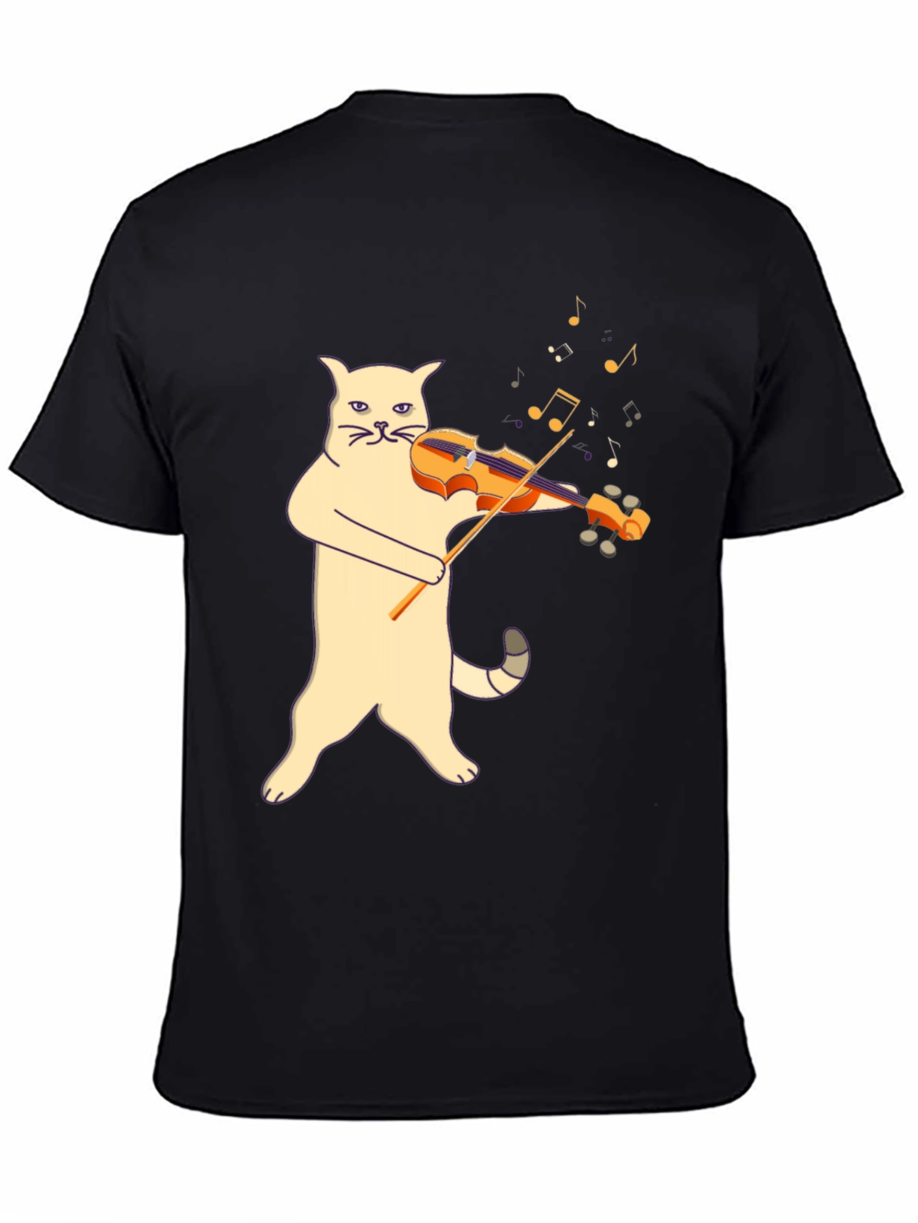 Black Cat Violinist Graphic Tee - Unique Music Lover Shirt view 4