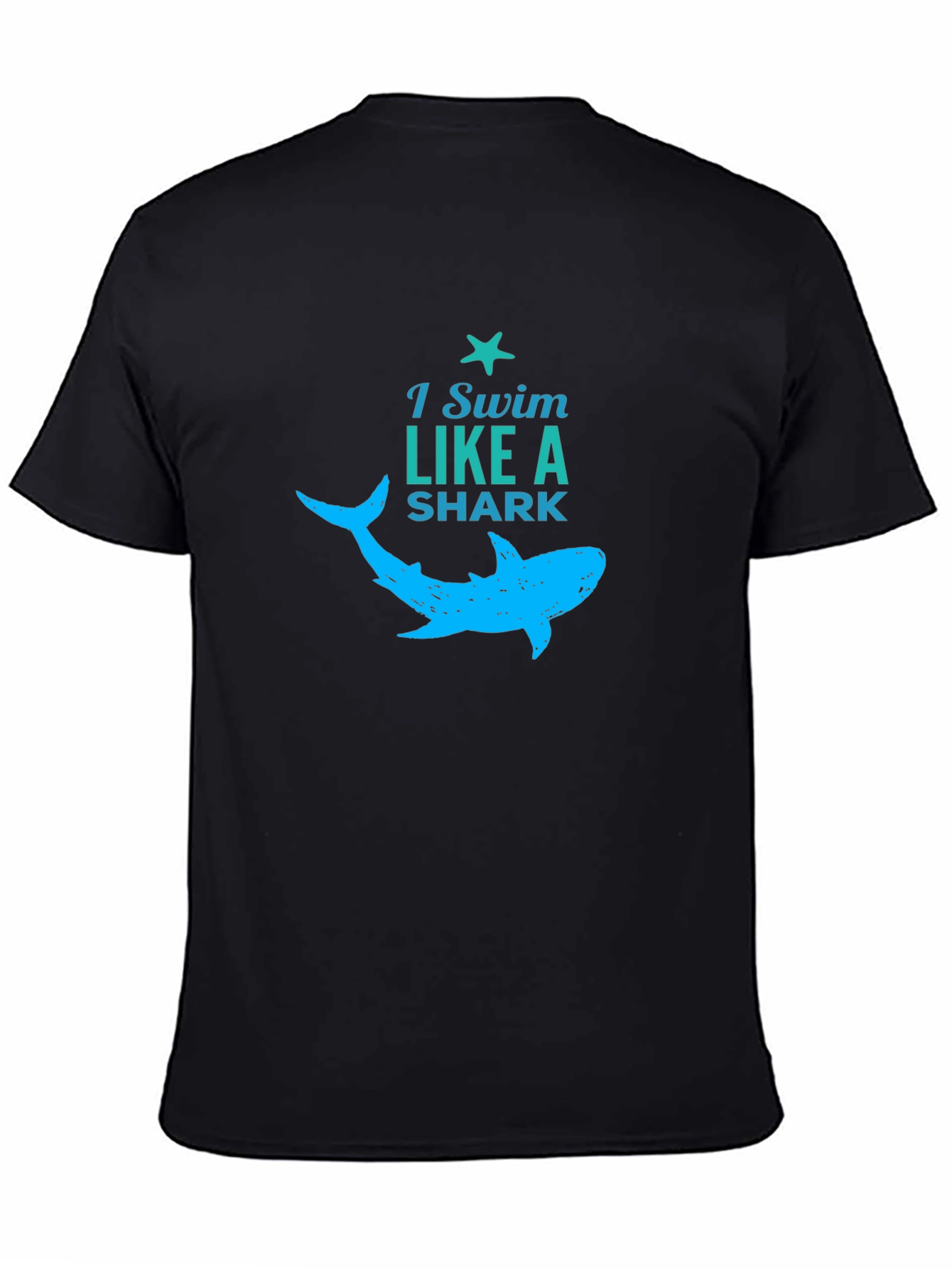 Black I Swim Like a Shark Graphic Tee view 4