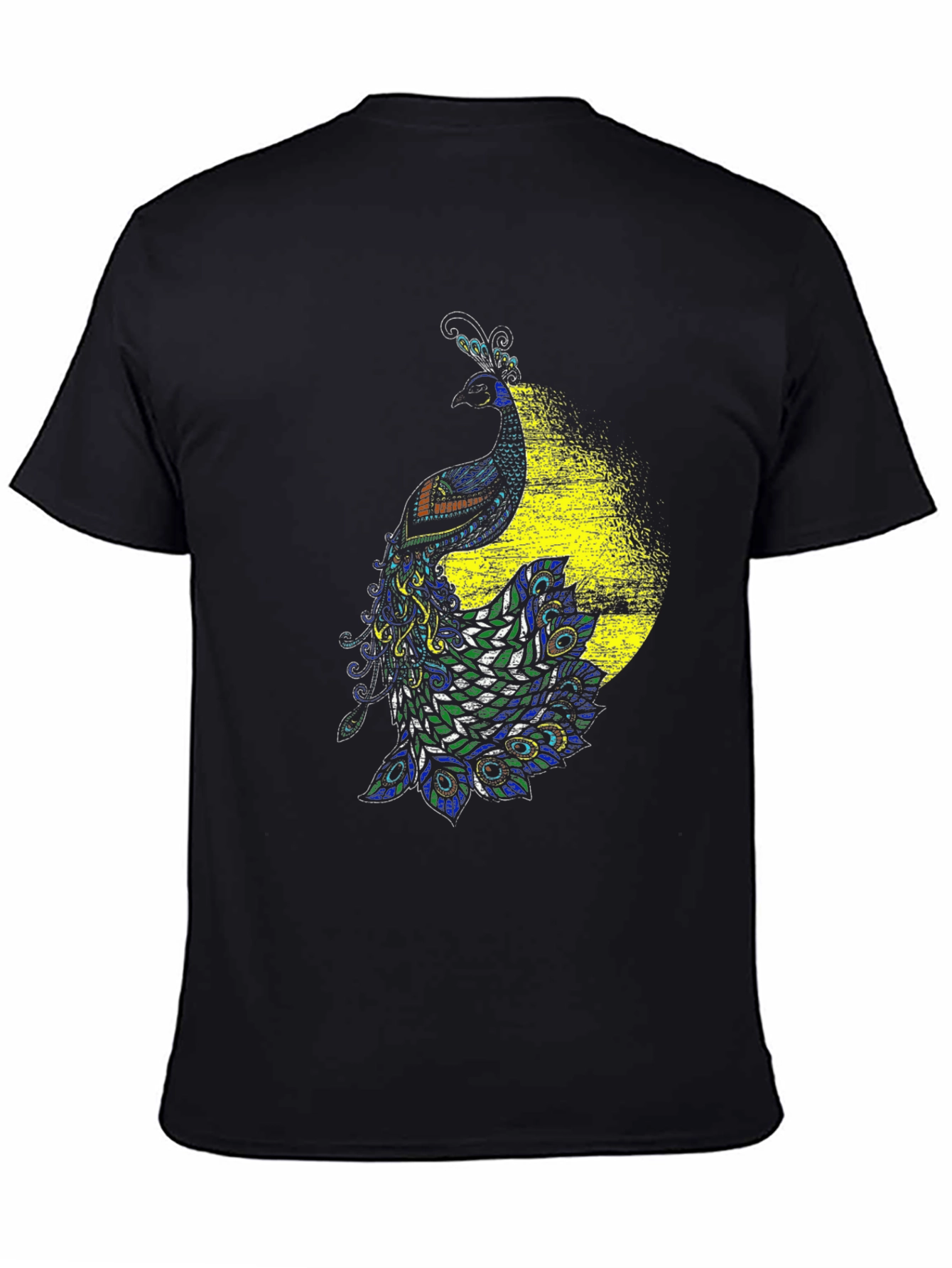 Peacock Graphic Black T-Shirt - Bold & Stylish Design - 4