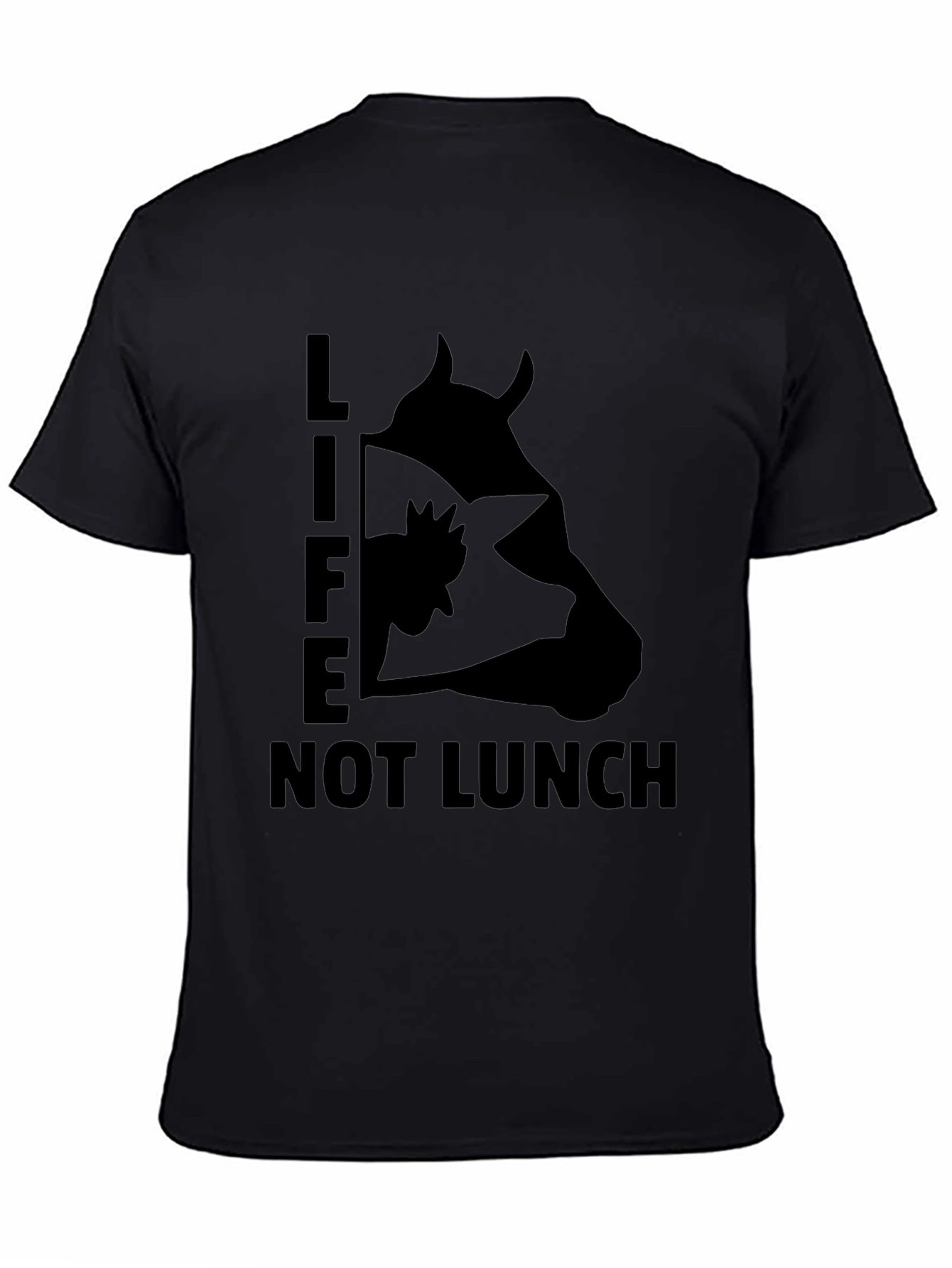 Black Life Not Lunch T-Shirt - Vegan Graphic Tee view 4
