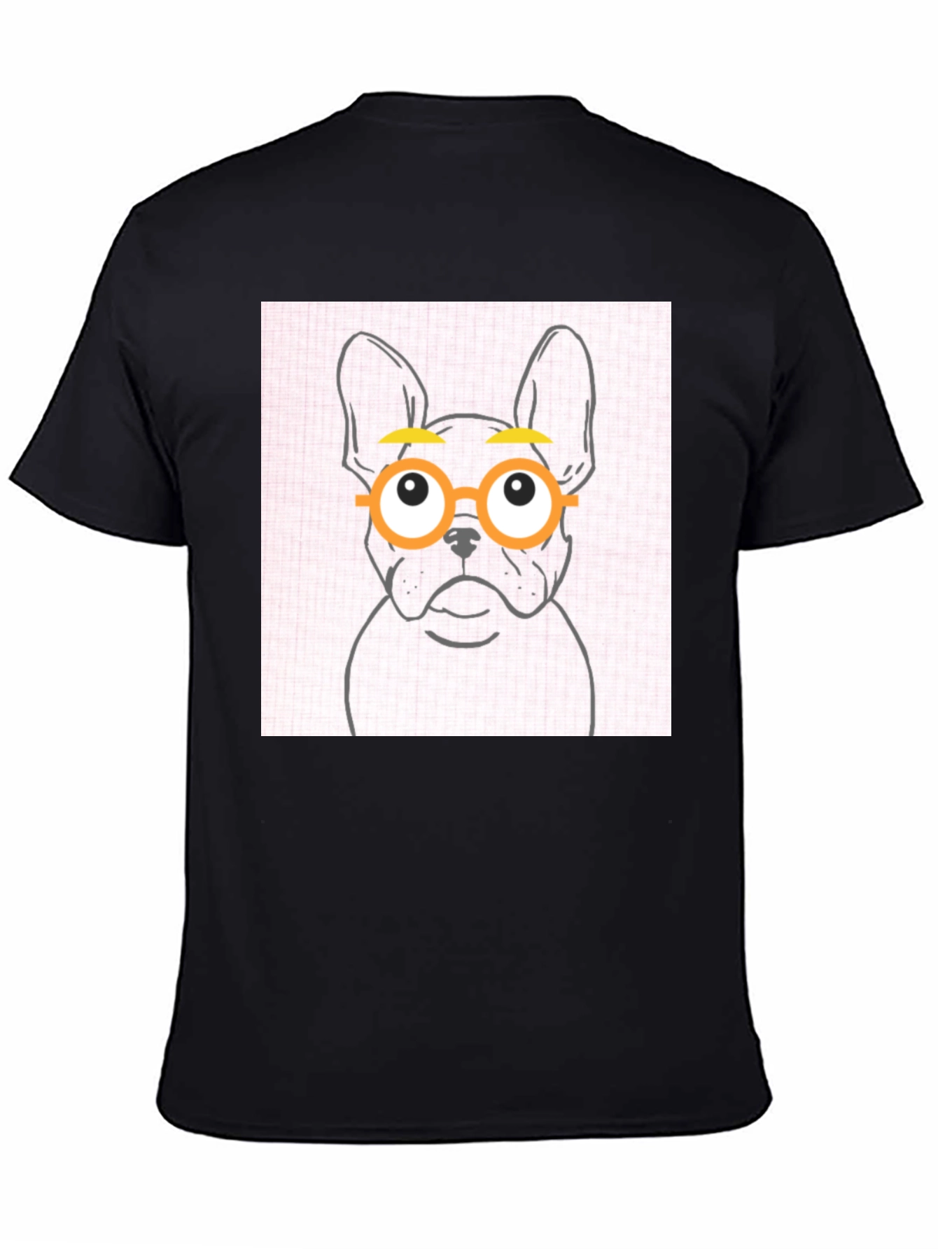 Black Dog with Glasses Graphic Tee - Black view 4