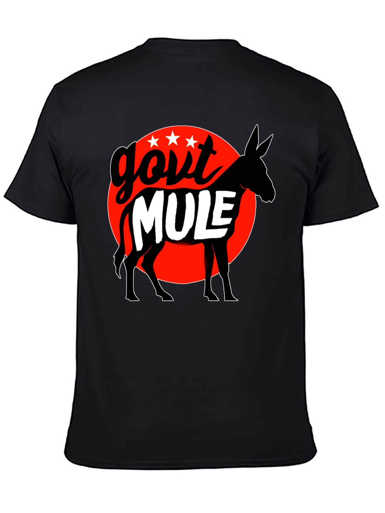 Black Govt Mule Graphic T-Shirt - Black Cotton Tee view 4