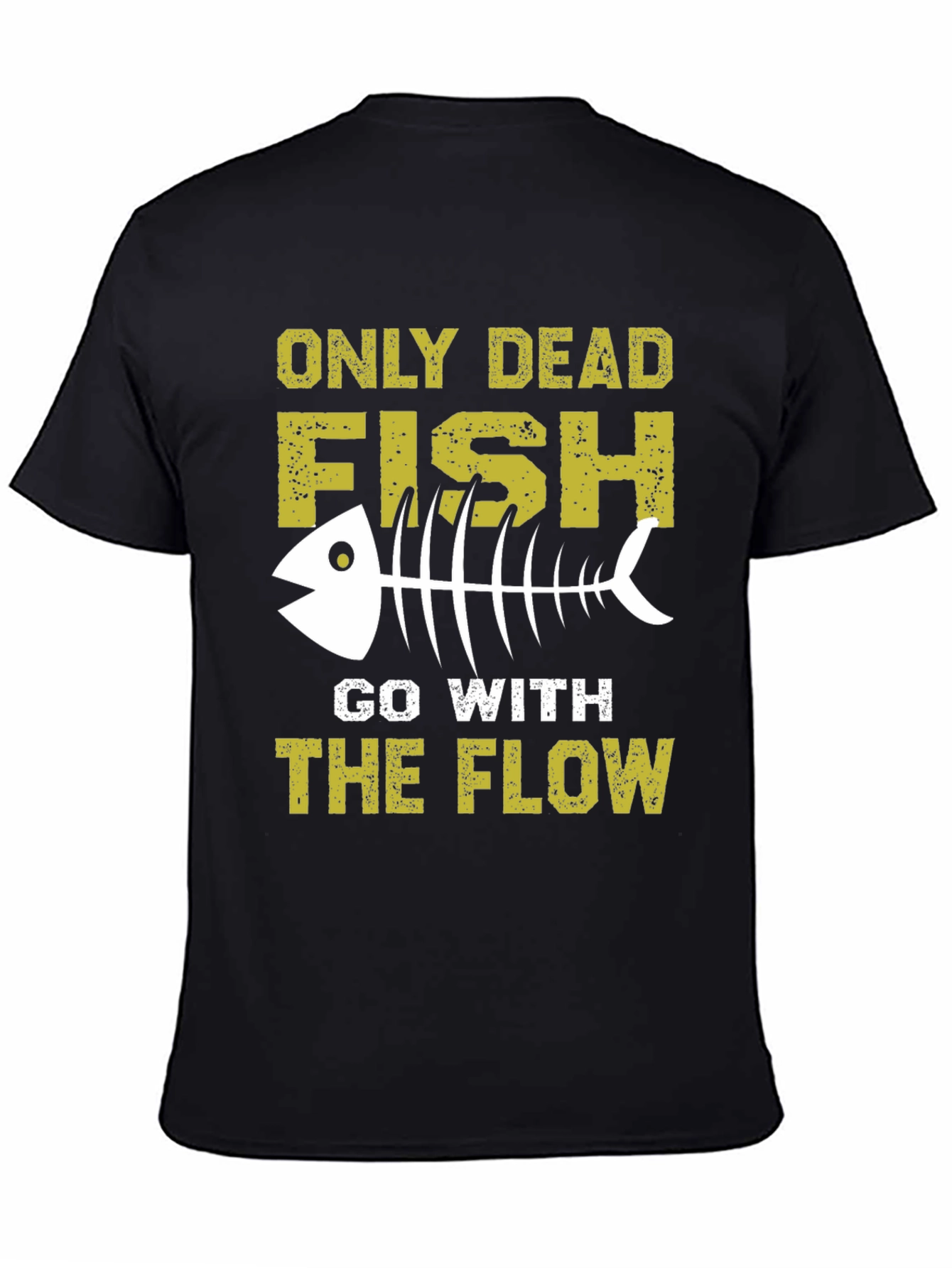 Black Only Dead Fish T-Shirt - Go with the Flow Tee view 4