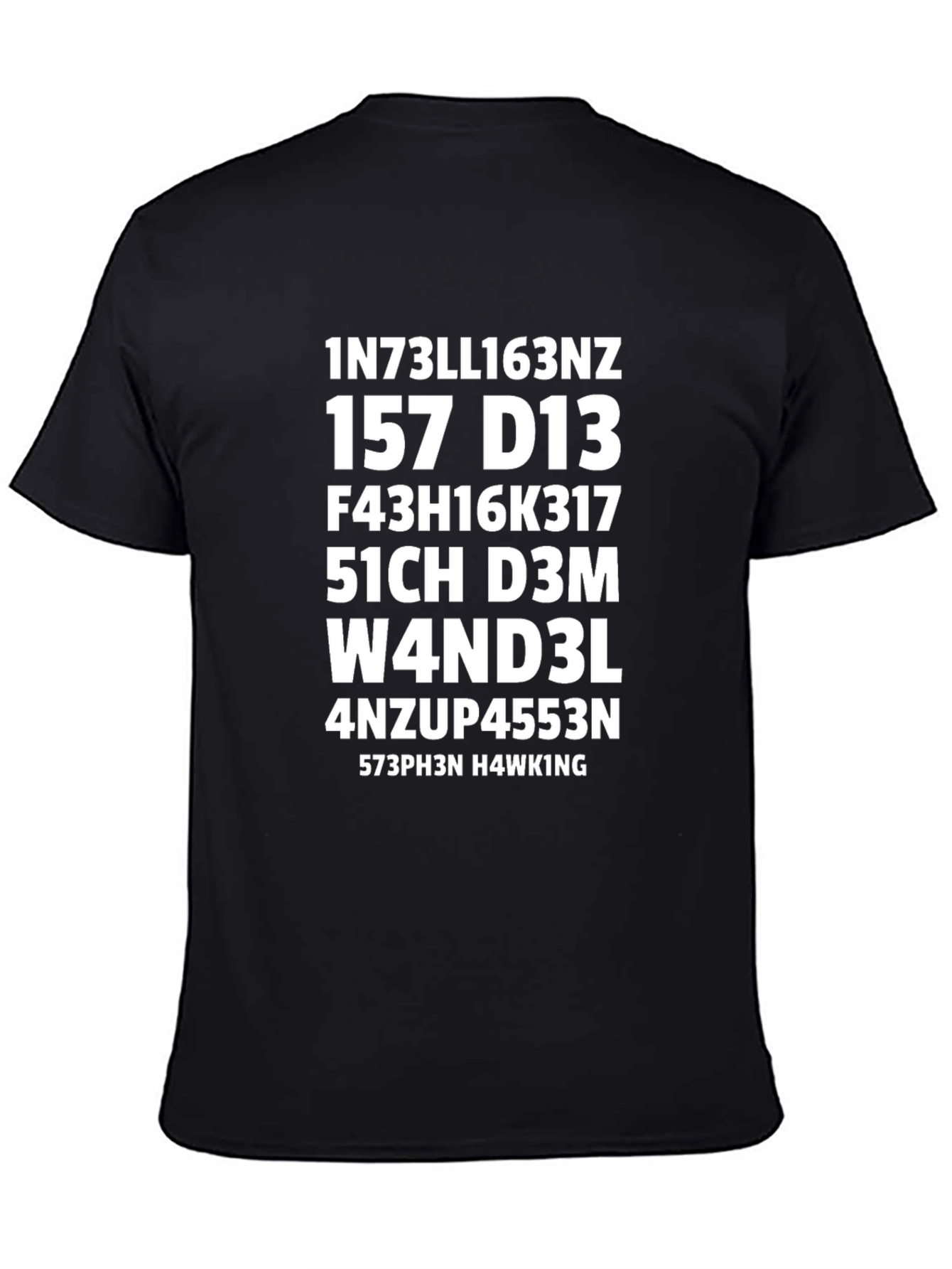 Black Intelligent Design T-Shirt - Novelty Geek Tee view 4