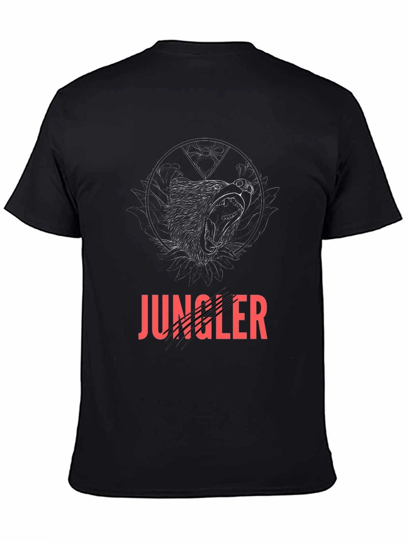 Black Jungle Bear Tee - Black Graphic T-Shirt view 4