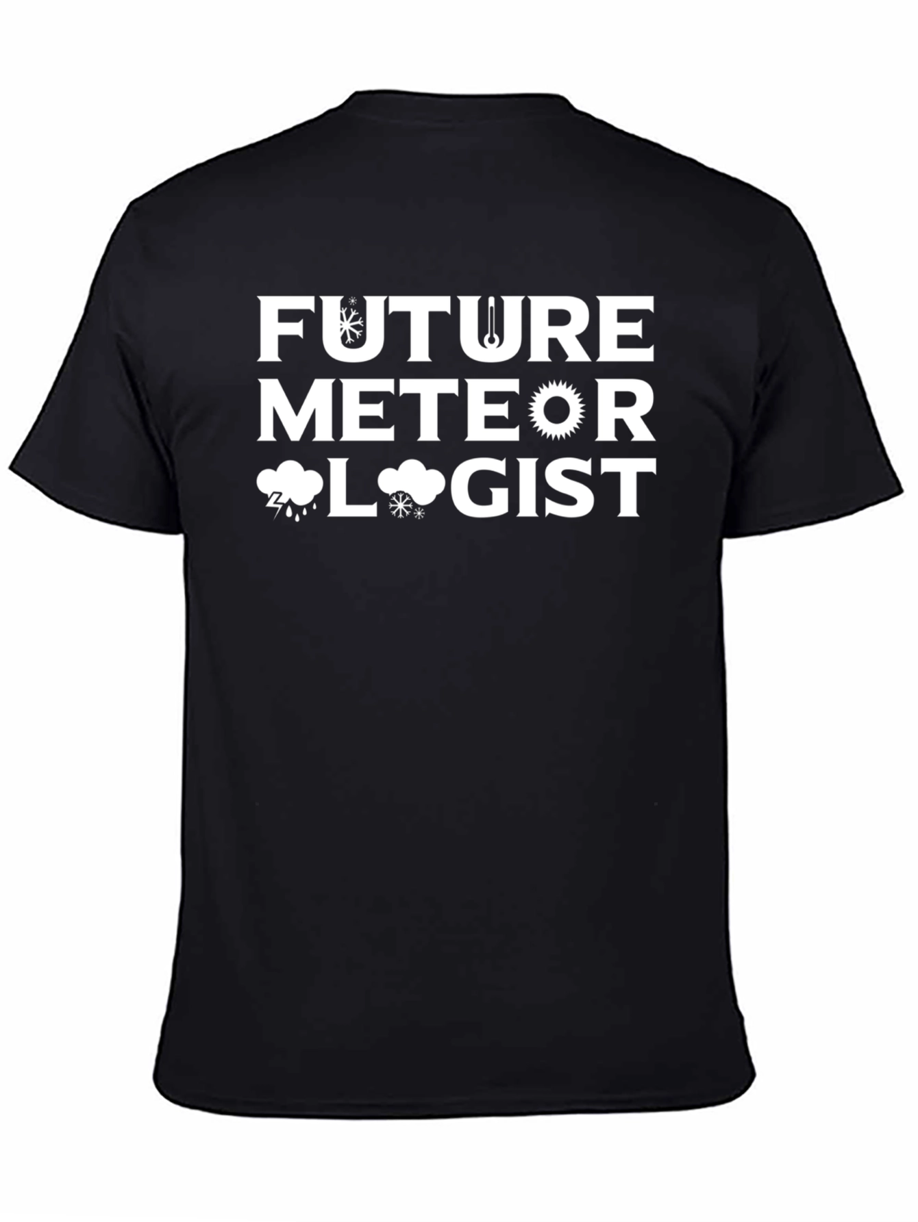 Black Future Meteorologist Graphic T-Shirt view 4