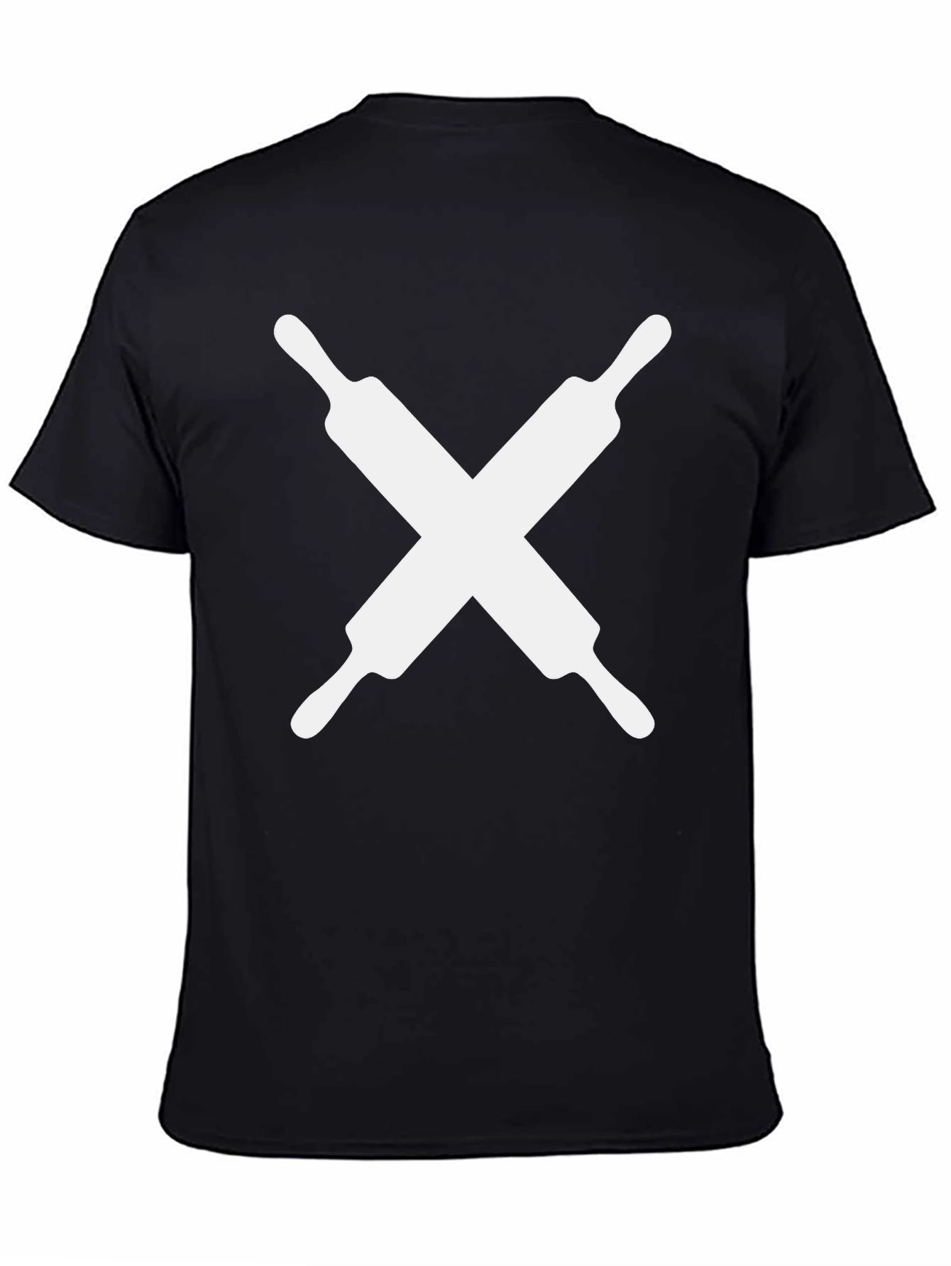 Black Rolling Pin Crossed Crew Neck T-Shirt view 4