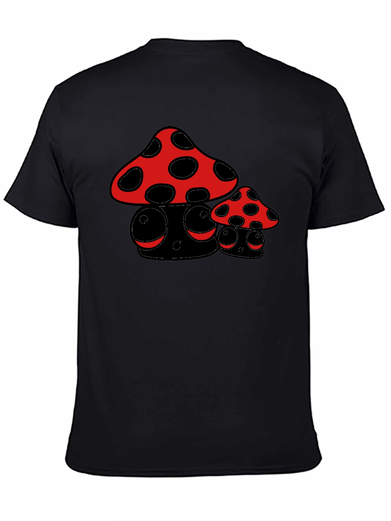 Black Funky Mushroom Graphic Tee view 4