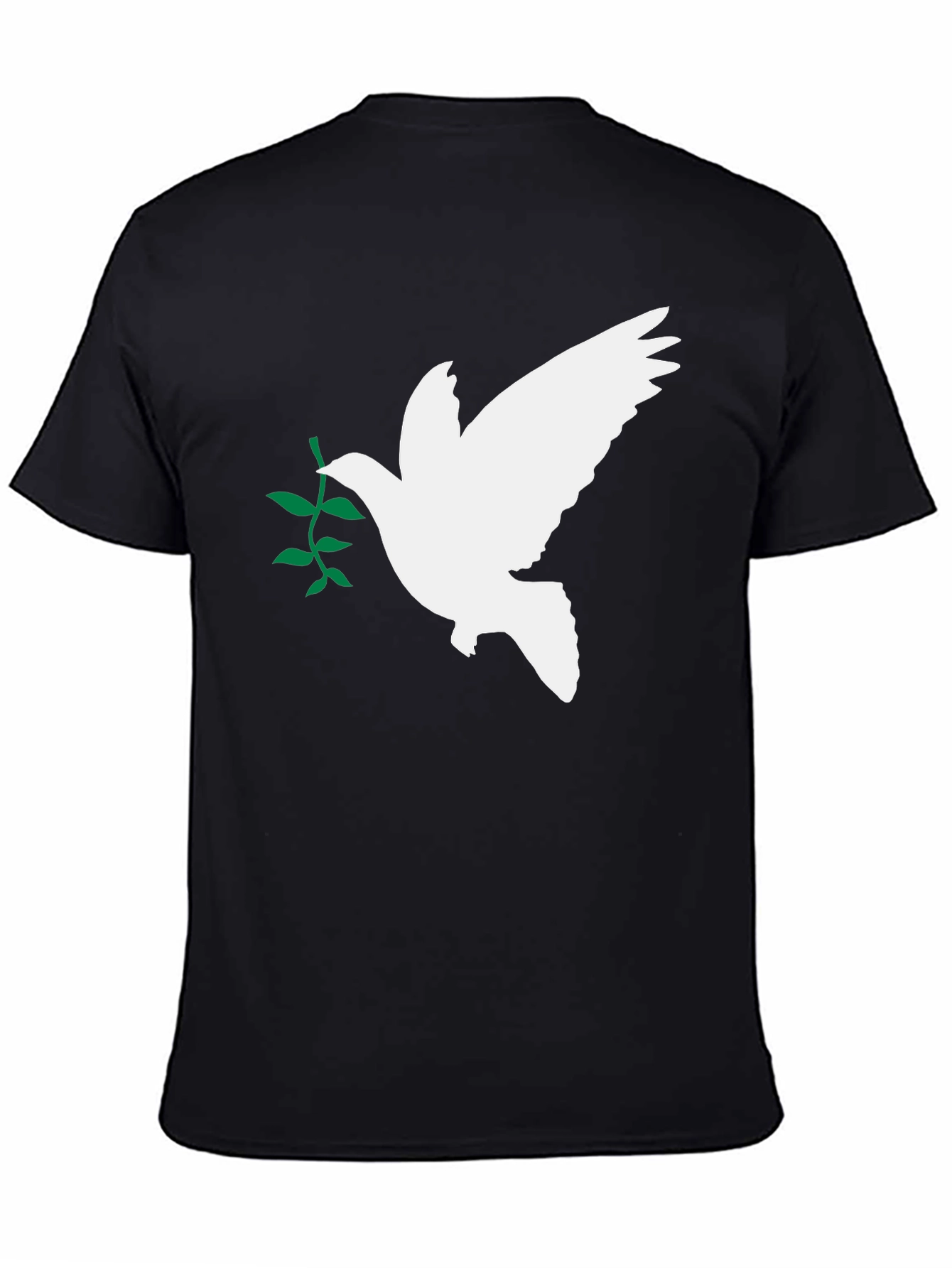 Black Peace Dove Olive Branch Black T-Shirt view 4