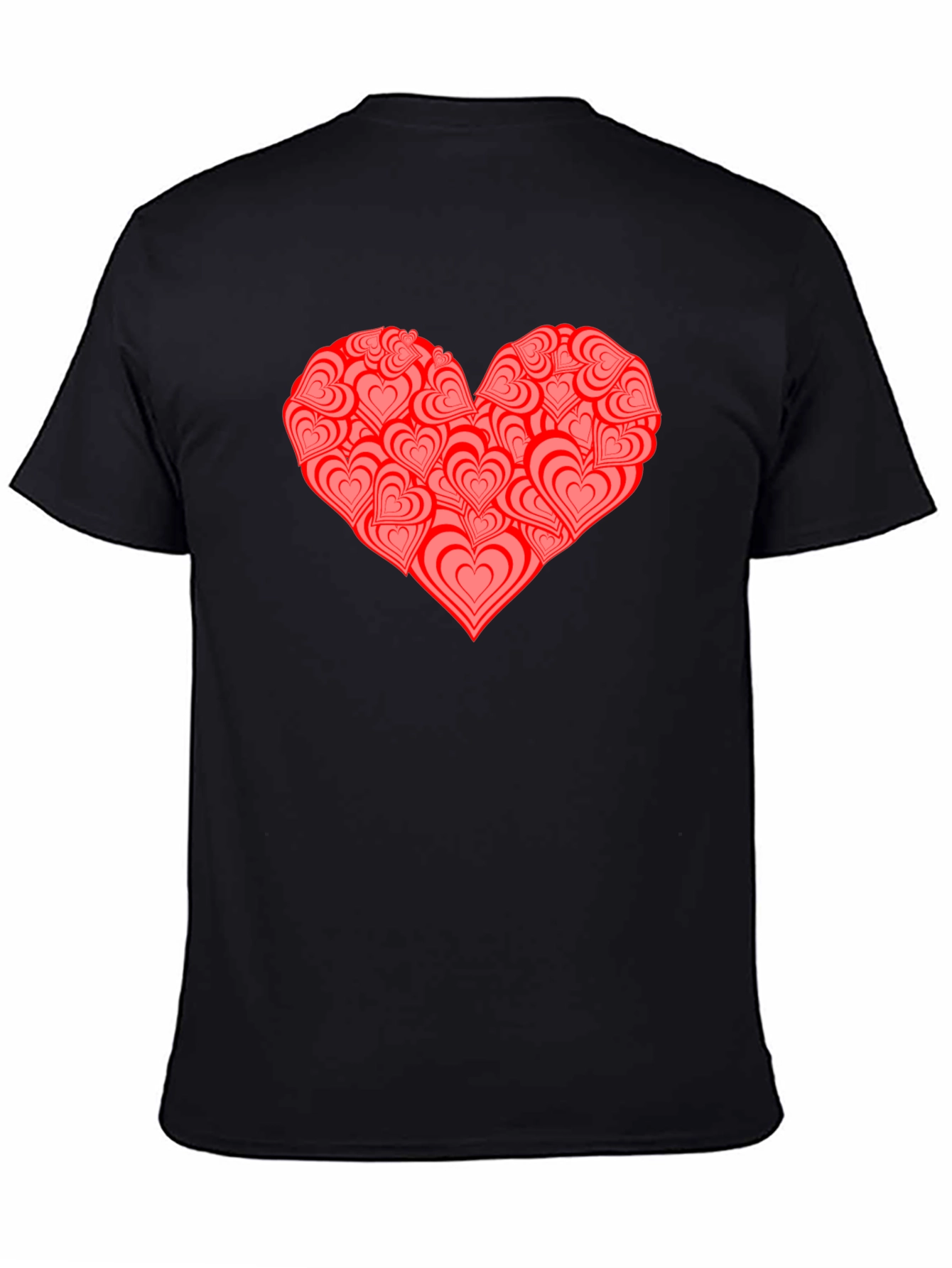 Black Heart Print Black T-Shirt view 4