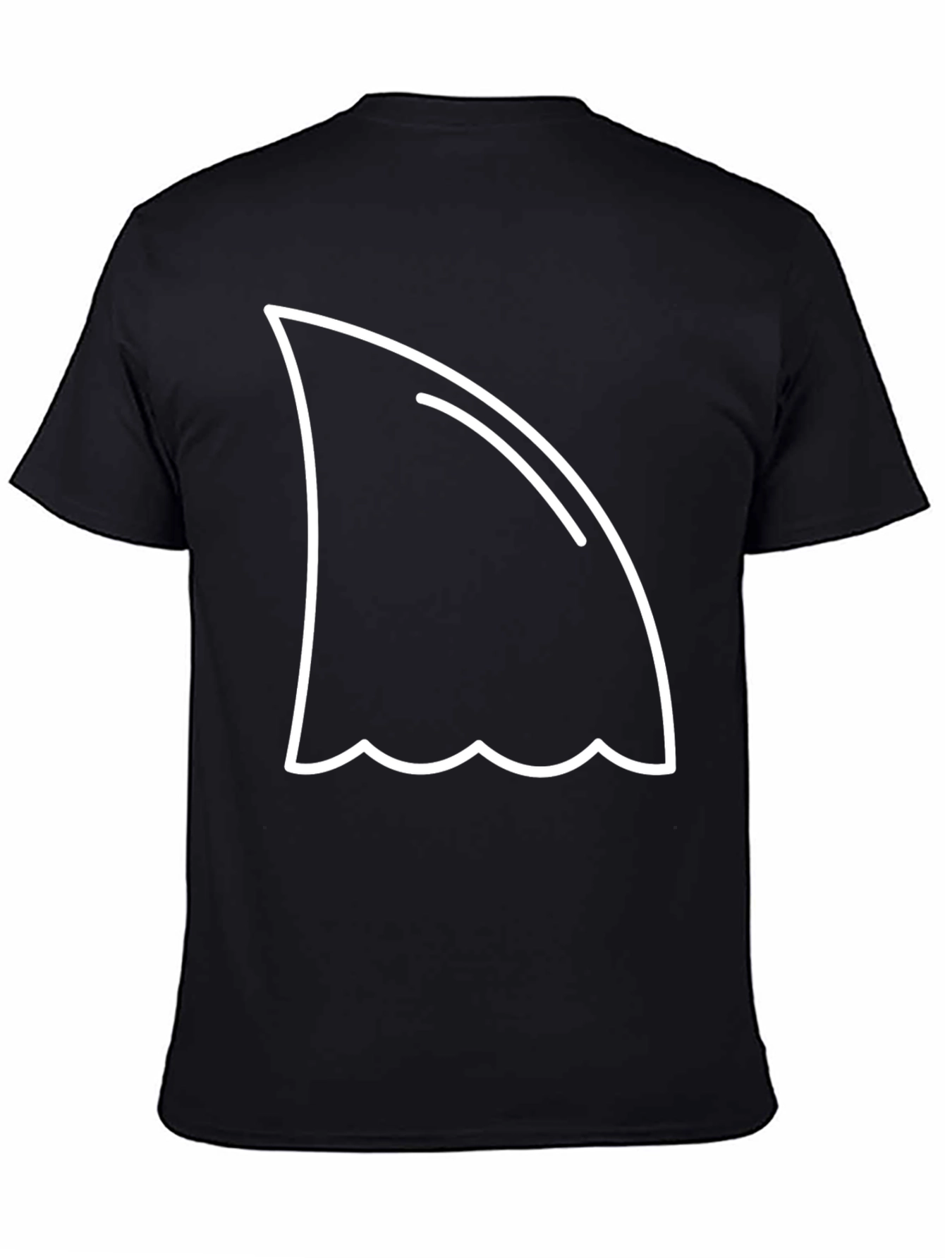 Black Shark Fin Graphic Tee - Black Cotton T-Shirt view 4