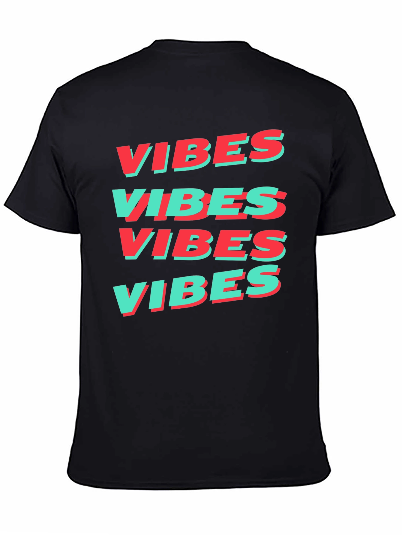 Black Retro VIBES Graphic Print Tee view 4