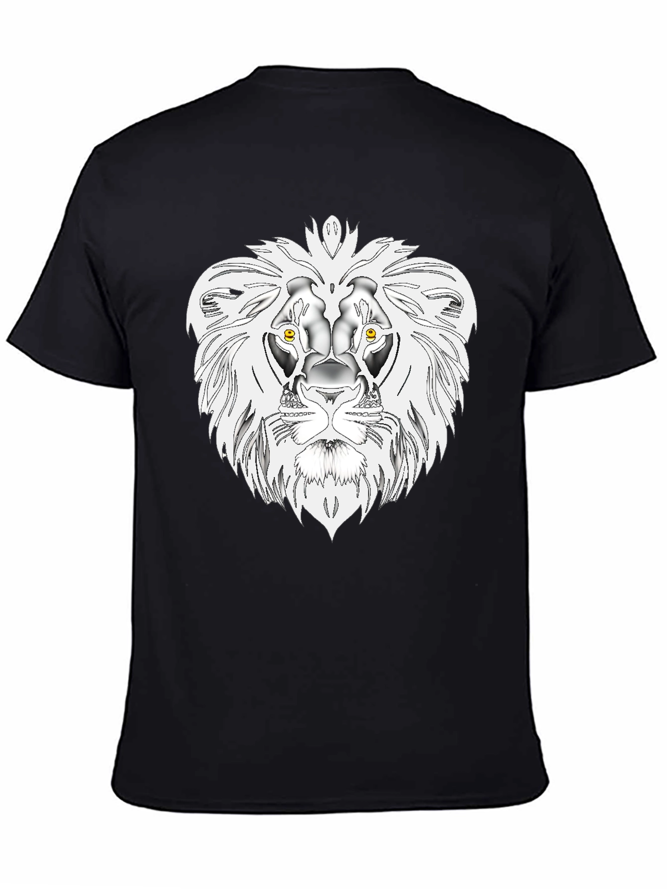 Black Lion Head Graphic Tee - Bold Black T-Shirt view 4