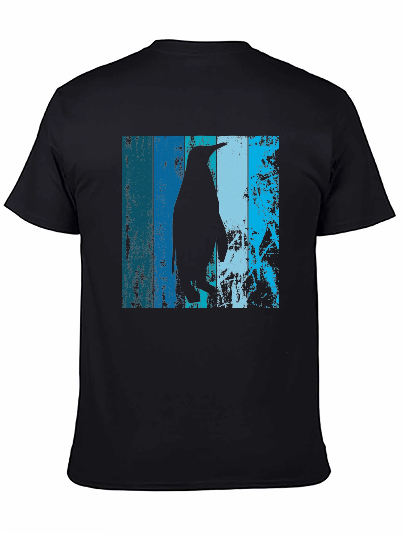 Black Cool Penguin Graphic T-Shirt - Black view 4
