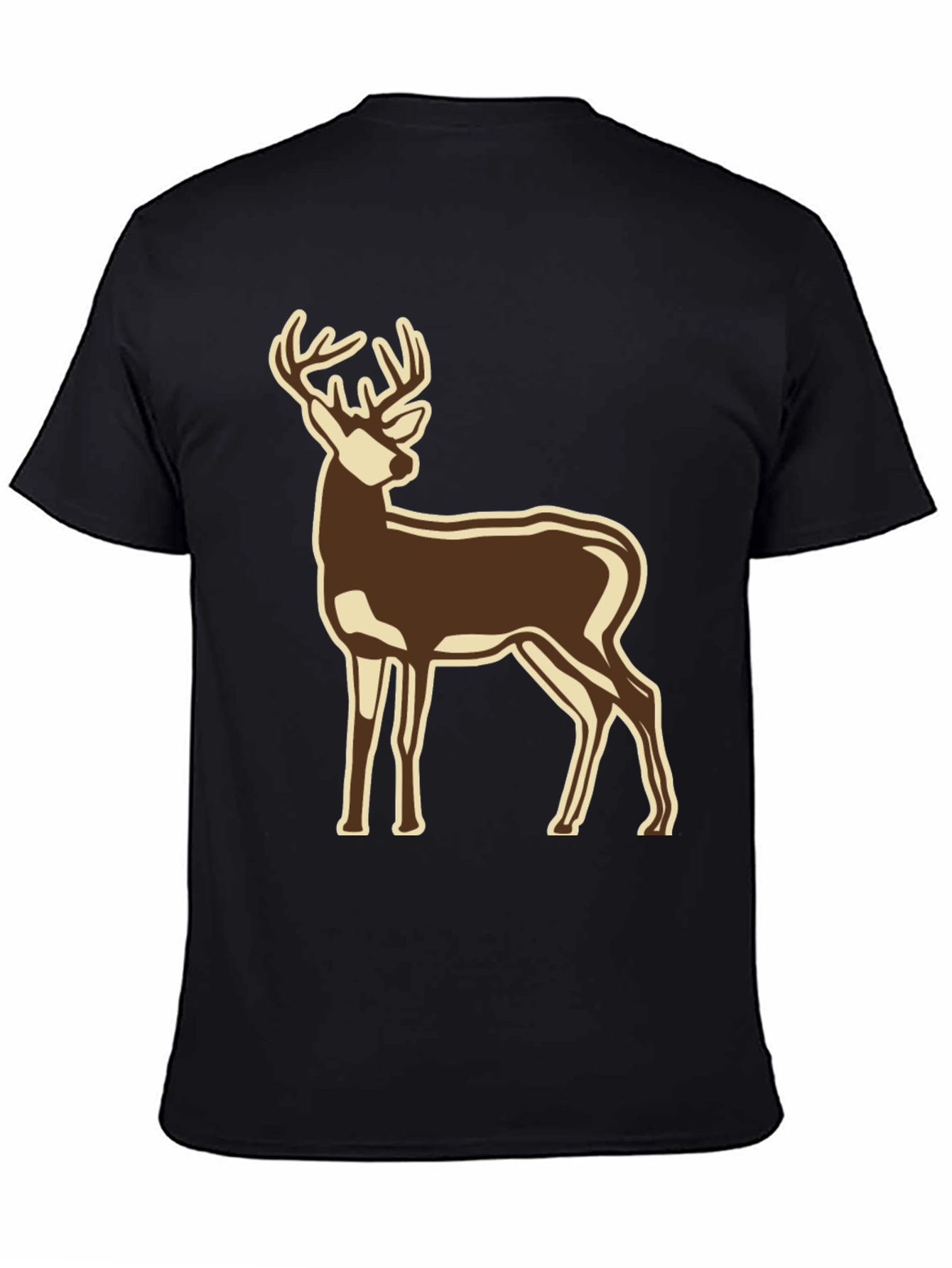 Black Deer Graphic Black T-Shirt view 4