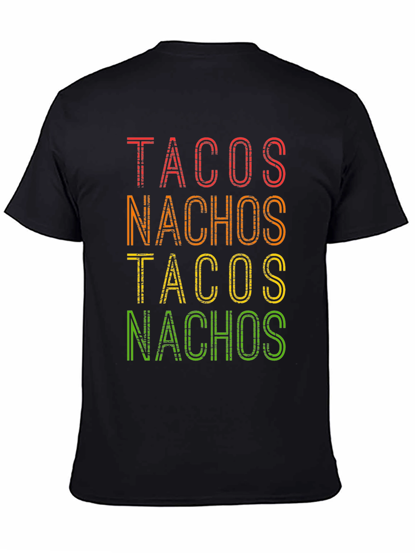 Black Tacos Nachos Graphic T-Shirt -  Foodie Fun! view 4