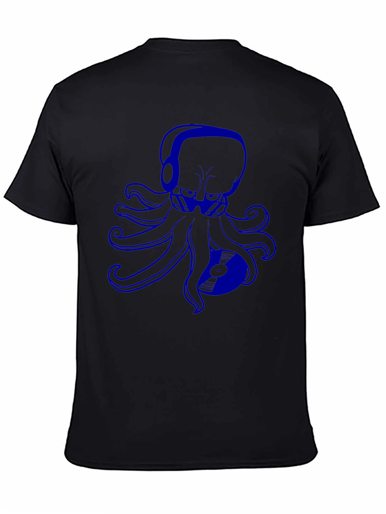 Black Octopus DJ Graphic Tee - Black Cotton T-Shirt view 4