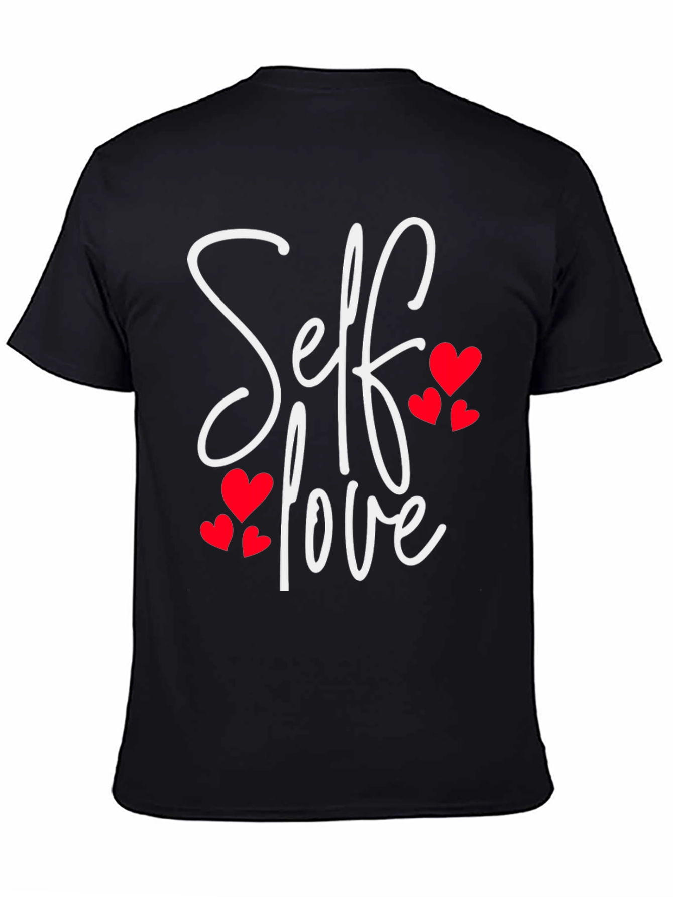 Black Self Love Heart Tee - Black Casual T-Shirt view 4