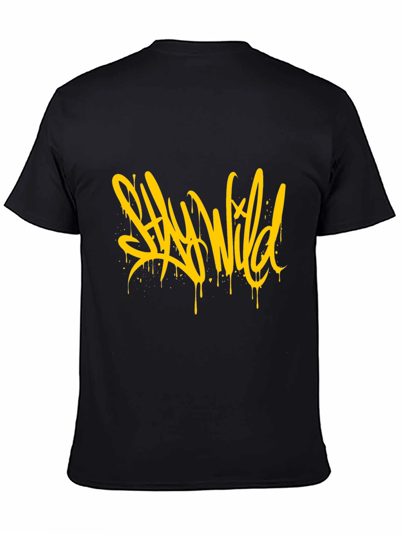 Black Stay Wild Graphic Black T-Shirt view 4