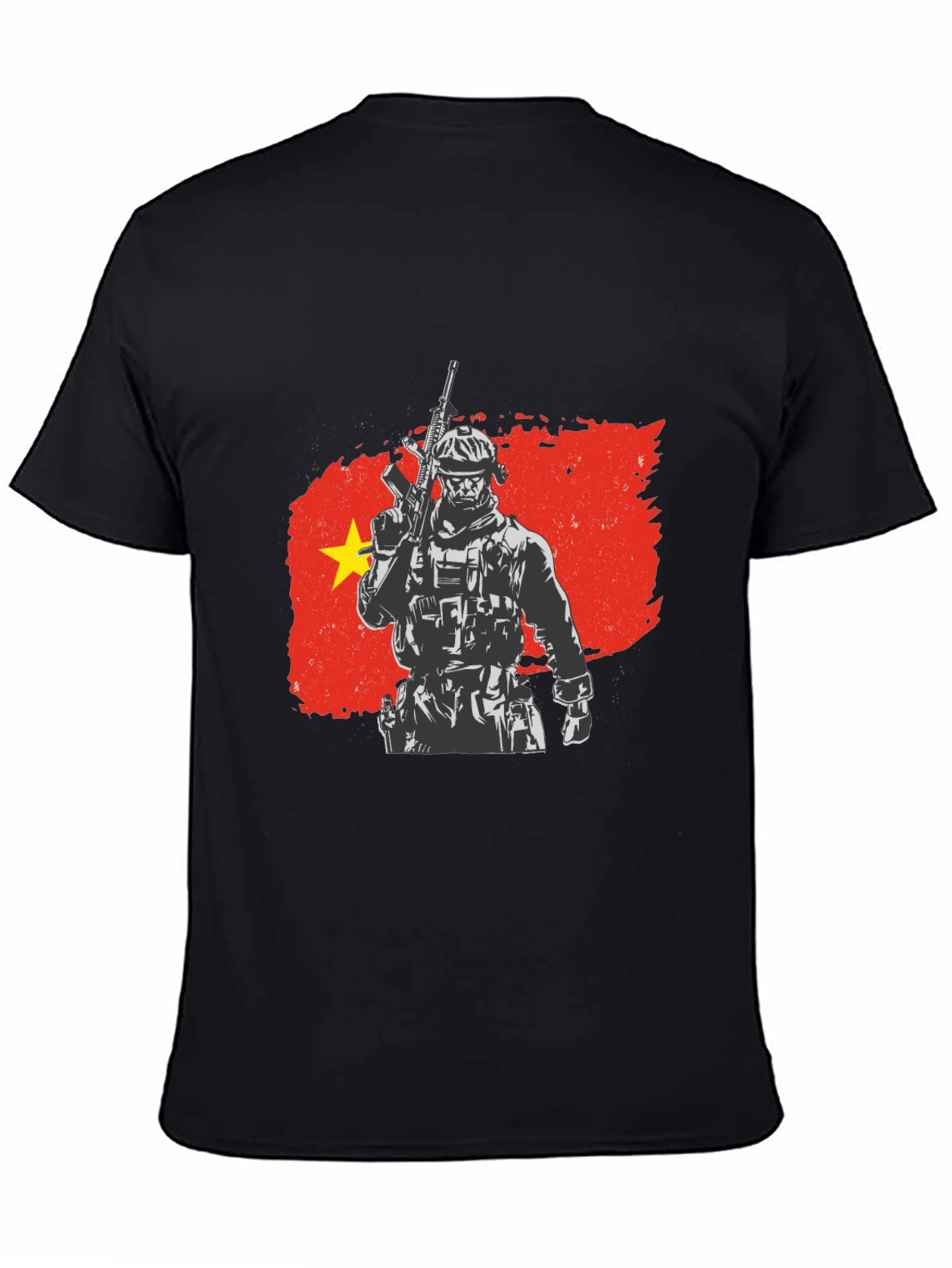Black Vietnam Soldier Graphic Tee - Black view 4