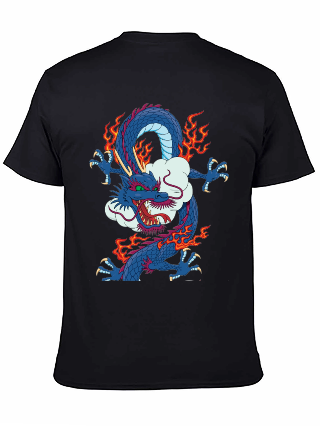Black Dragon Graphic Print Crew Neck T-Shirt view 4