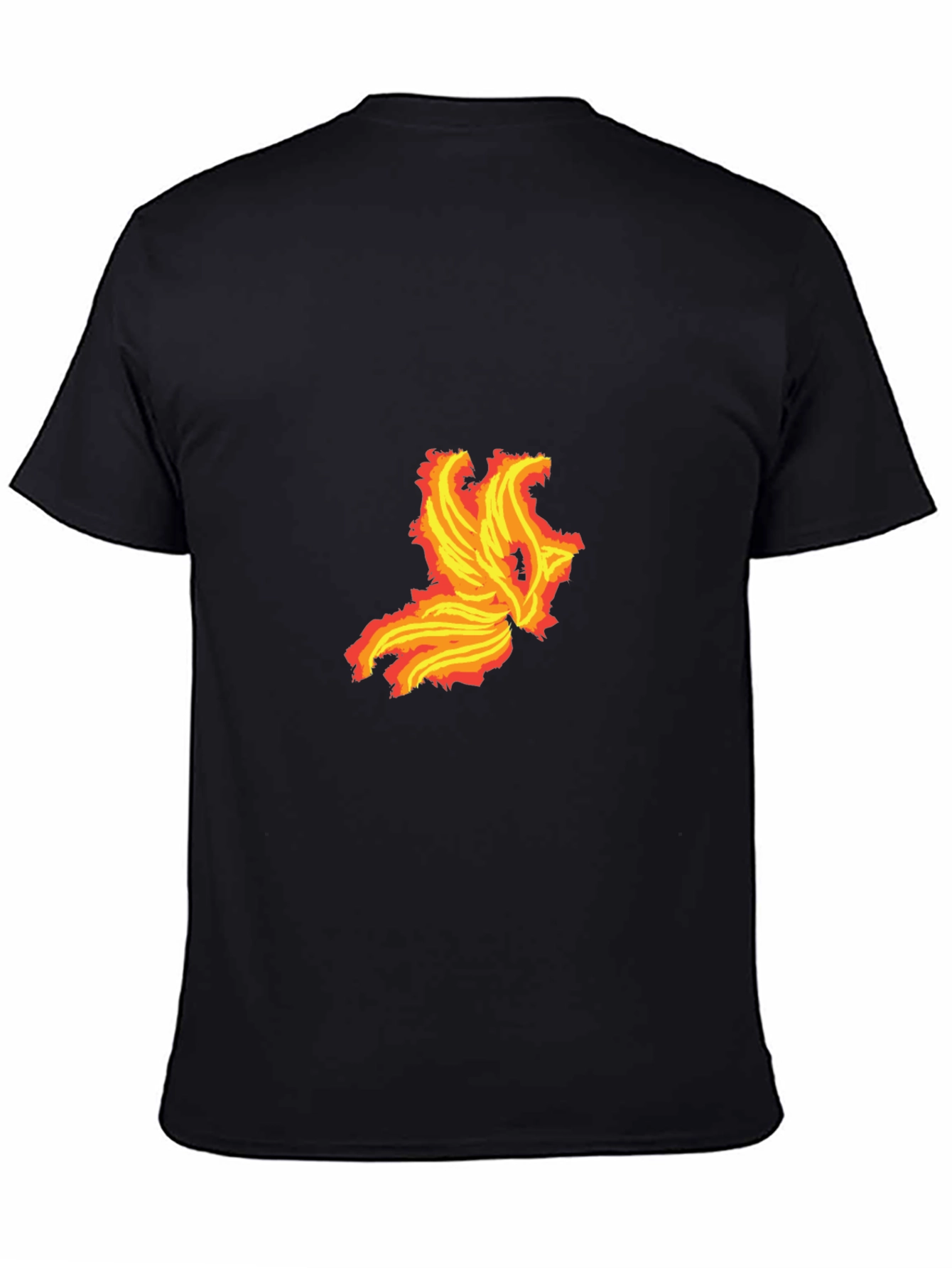 Black Fiery Phoenix Graphic Tee - Bold Black T-Shirt view 4