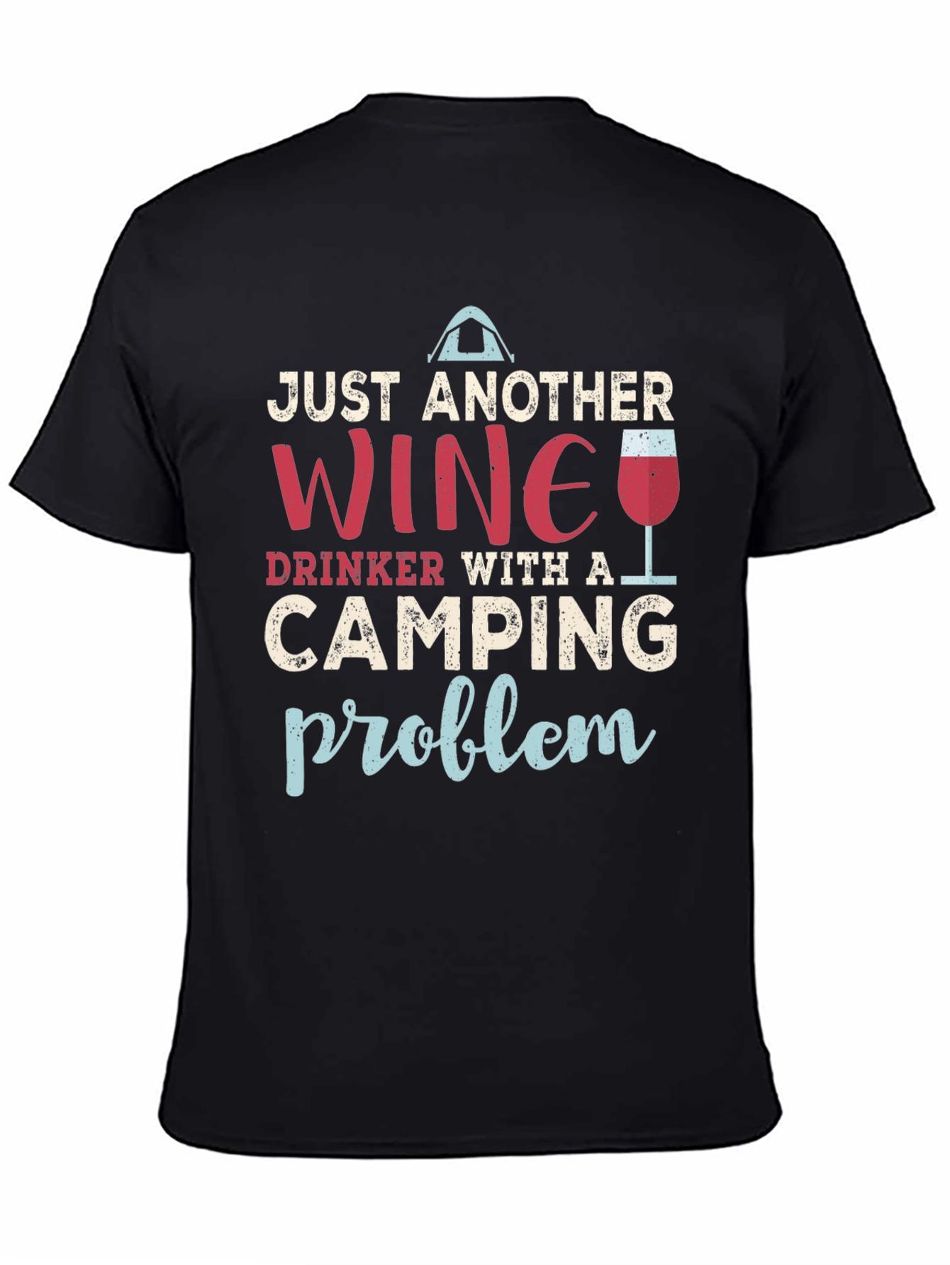 Black Wine and Camping Graphic T-Shirt view 4