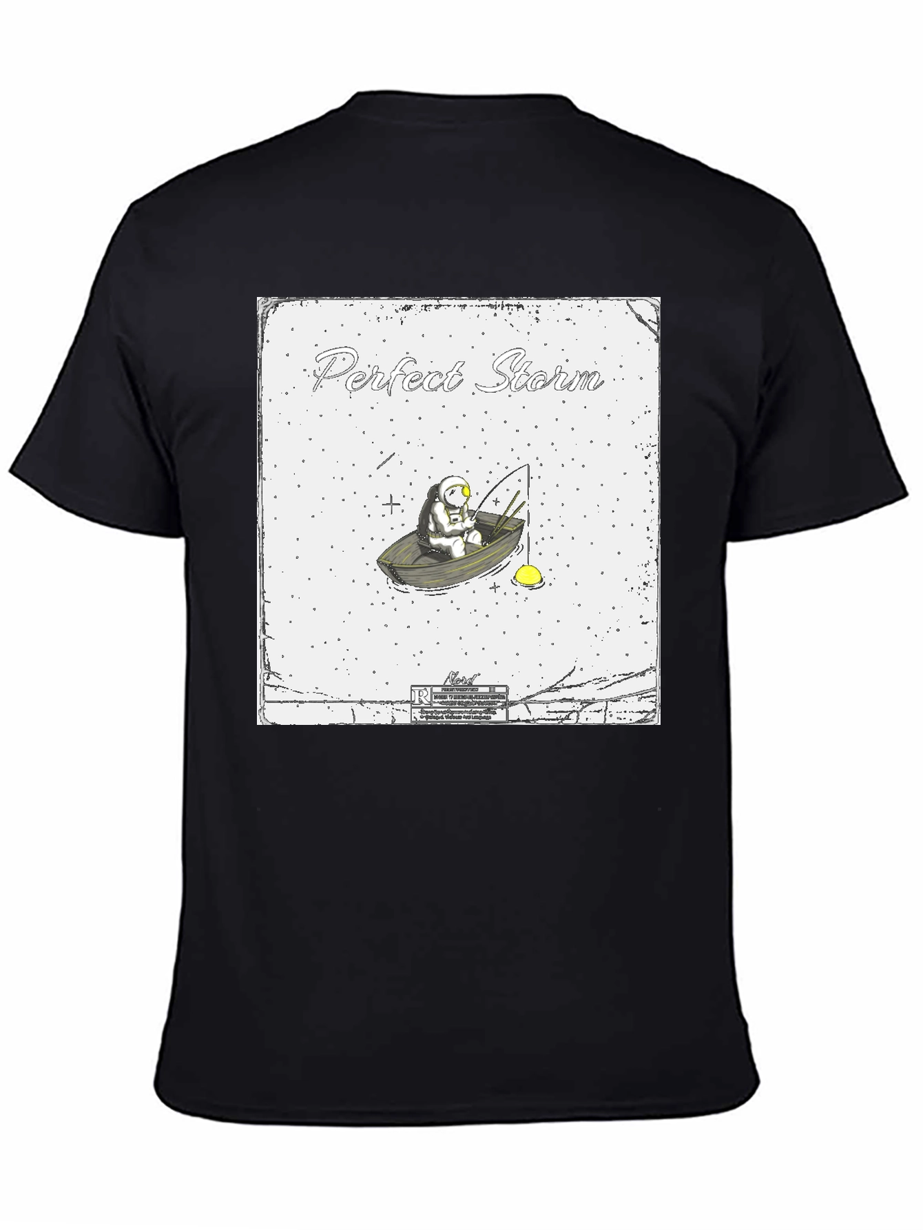 Black Perfect Storm Graphic Tee - Unique Spaceman Design view 4
