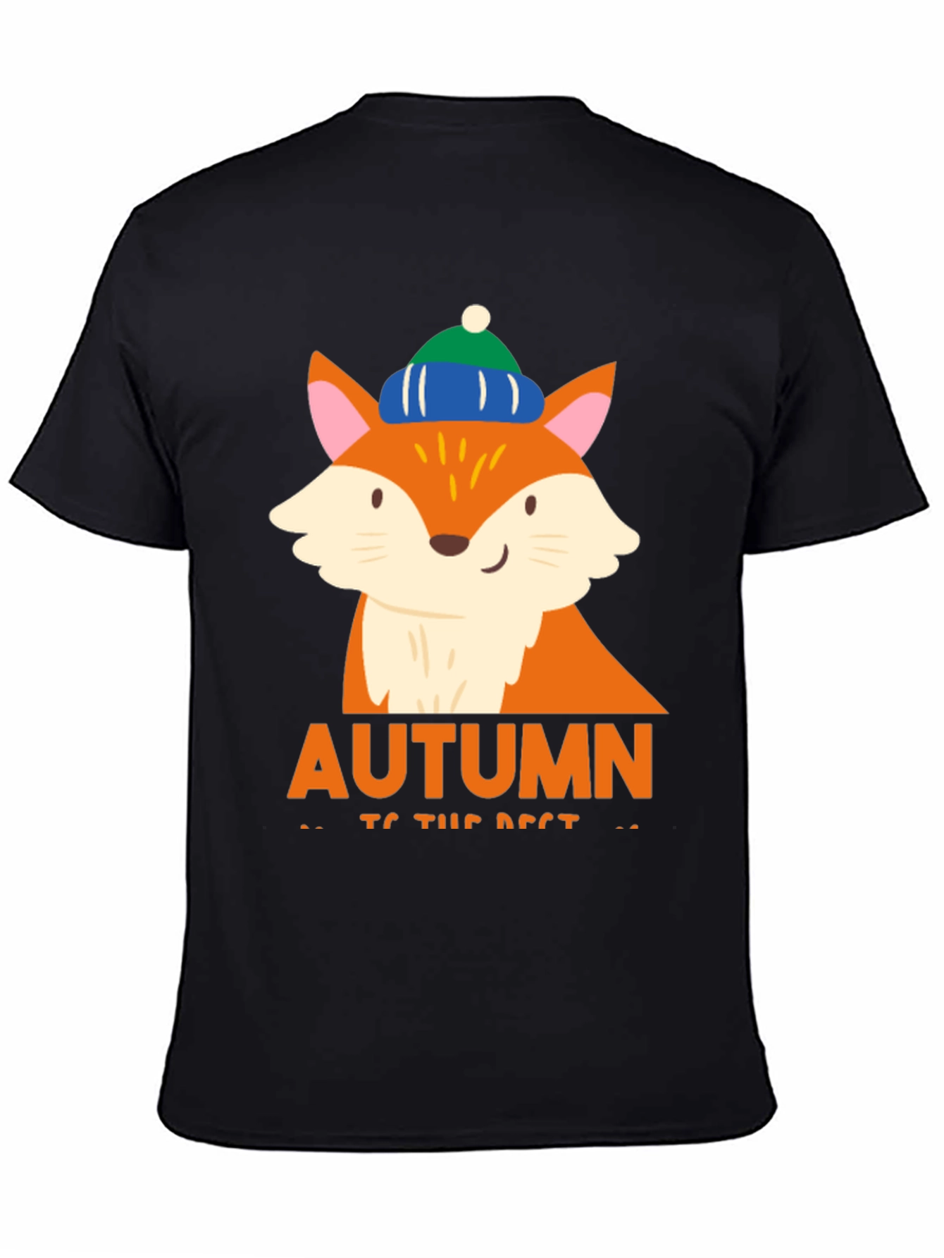 Black Autumn Fox Graphic Tee - Cozy Fall Vibes view 4