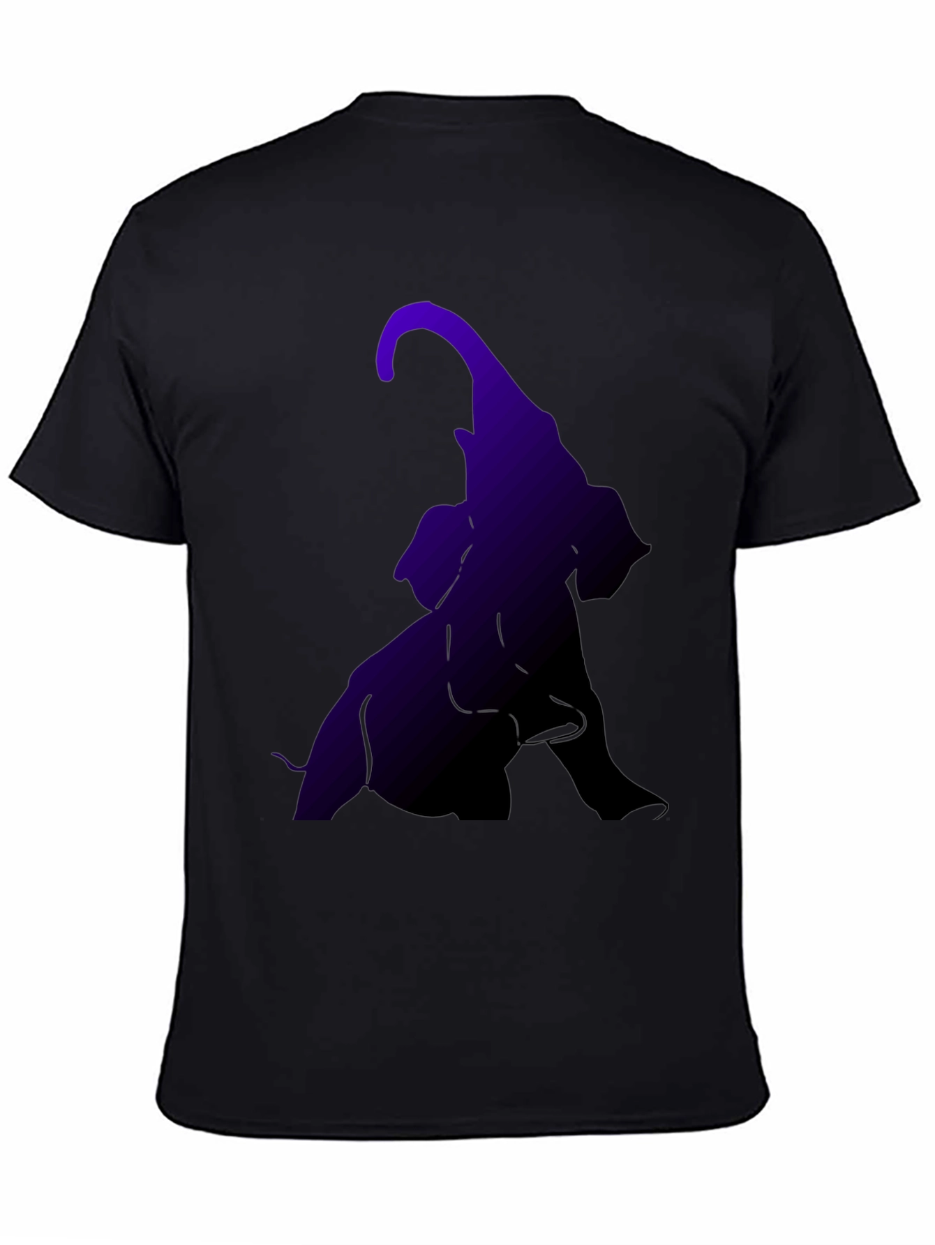 Black Elephant Silhouette Graphic Tee - Black view 4