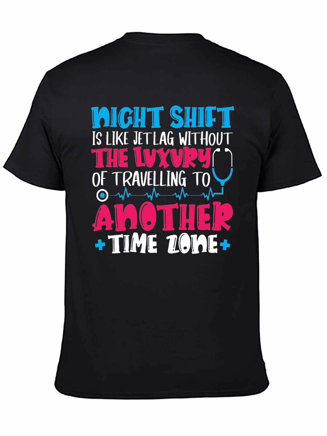 Black Night Shift Jet Lag T-Shirt - Nurse Edition view 4