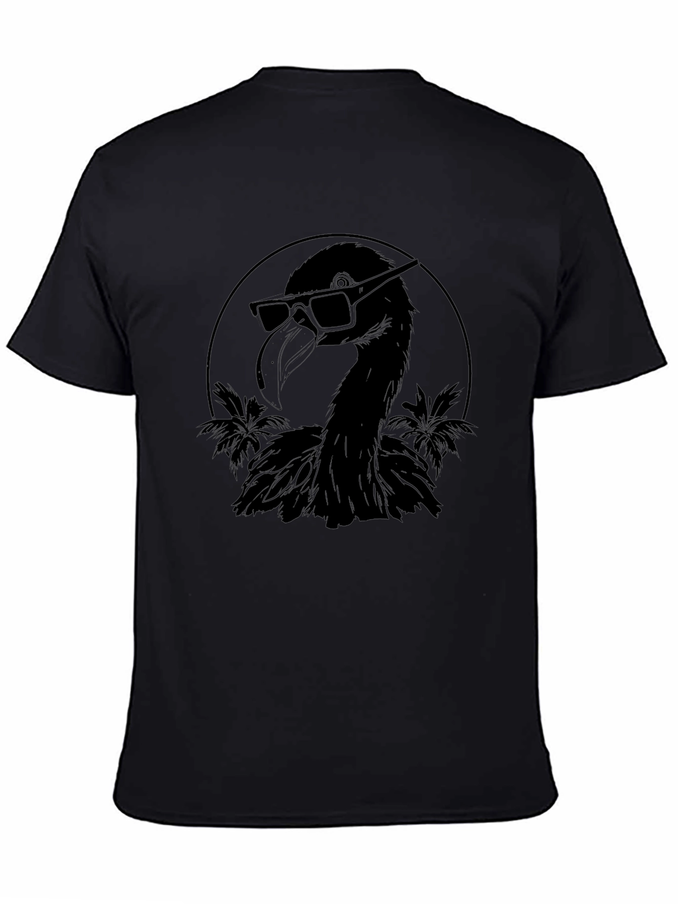 Black Cool Flamingo Graphic Tee - Black view 4