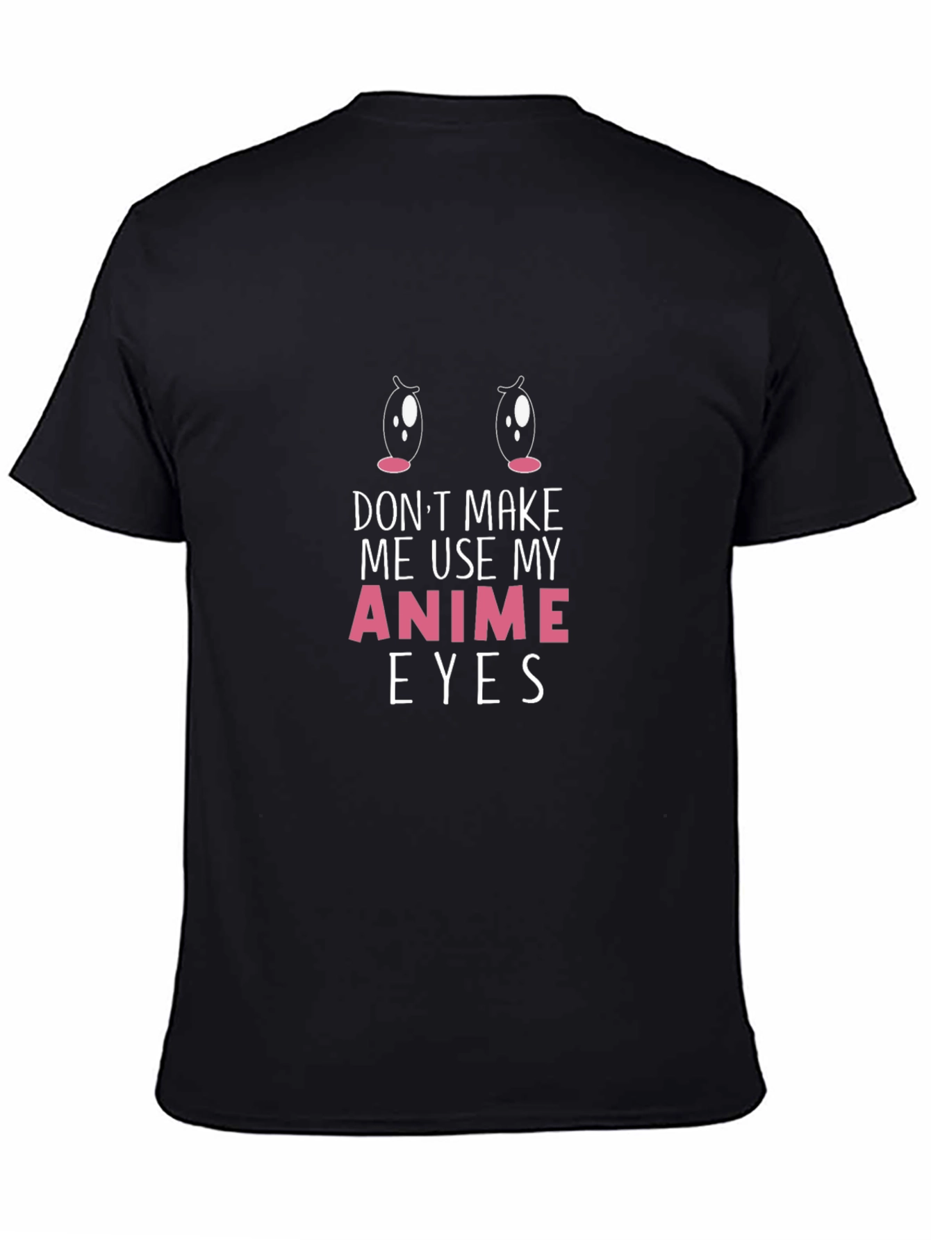 Black Anime Eyes Graphic Tee - Soft Cotton T-Shirt view 4