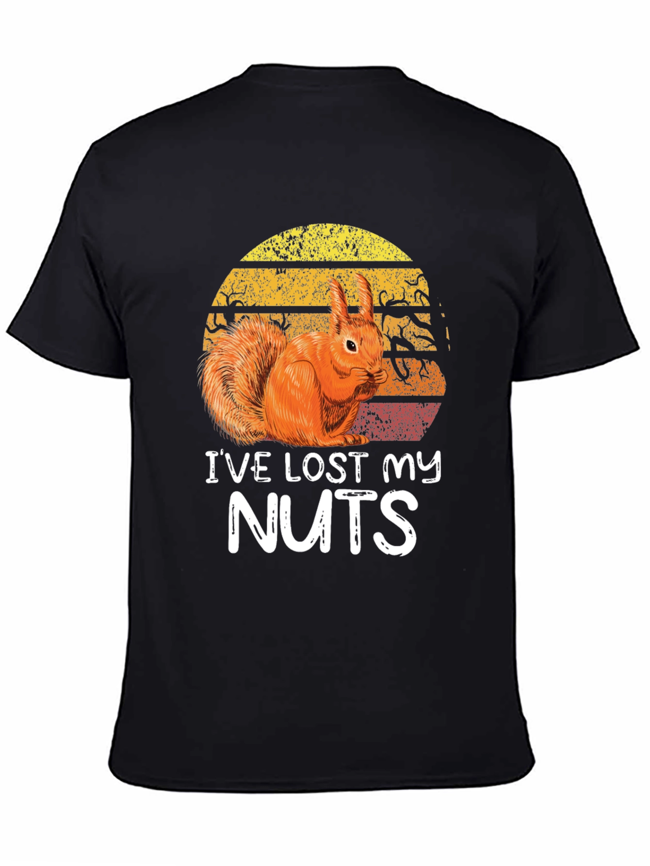 Black Funny Squirrel "I've Lost My Nuts" Graphic Tee view 4