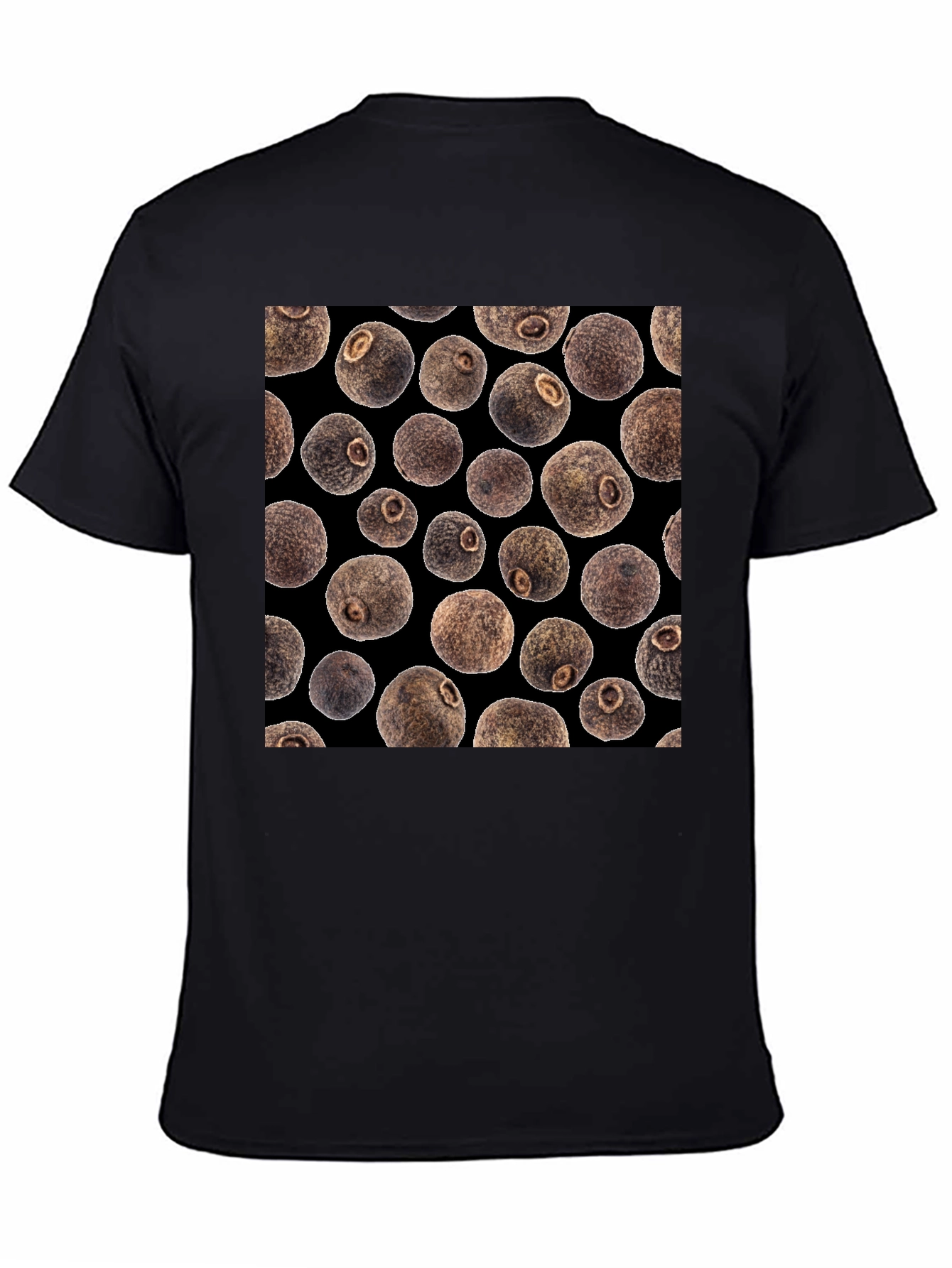 Black Allspice Patterned Black T-Shirt view 4