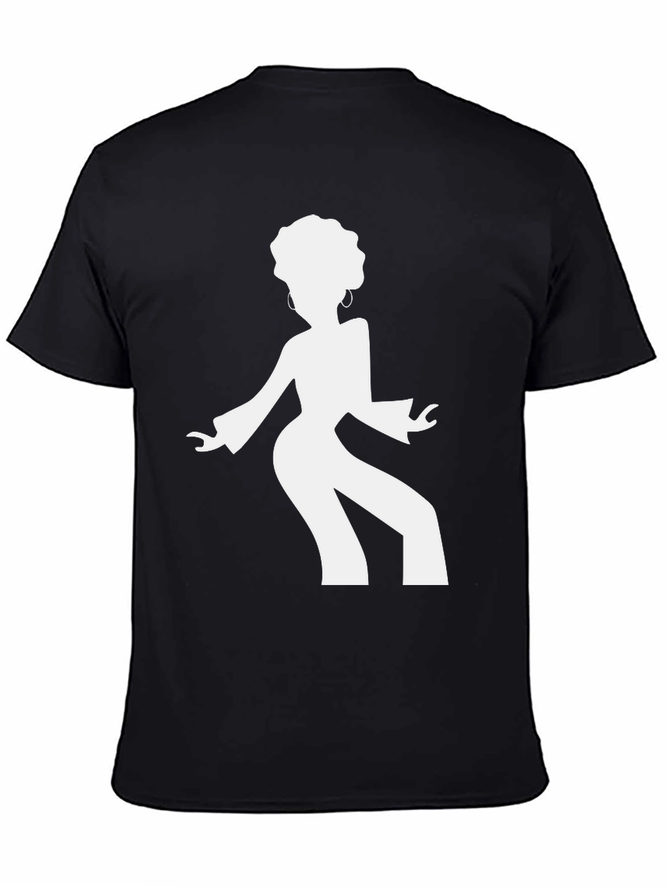 Black Funky Afro Silhouette T-Shirt view 4