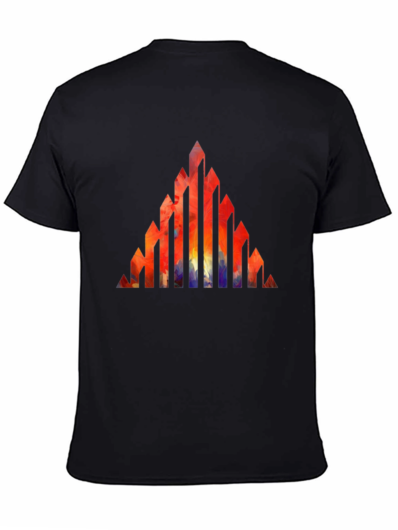 Black Abstract Geometric Peak T-Shirt view 4