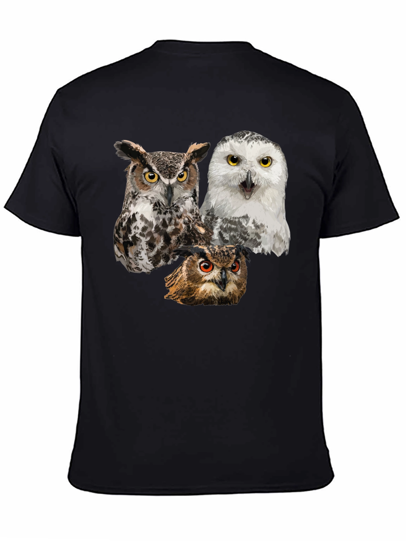 Black Owl T-Shirt - Unique Bird Design Tee view 4