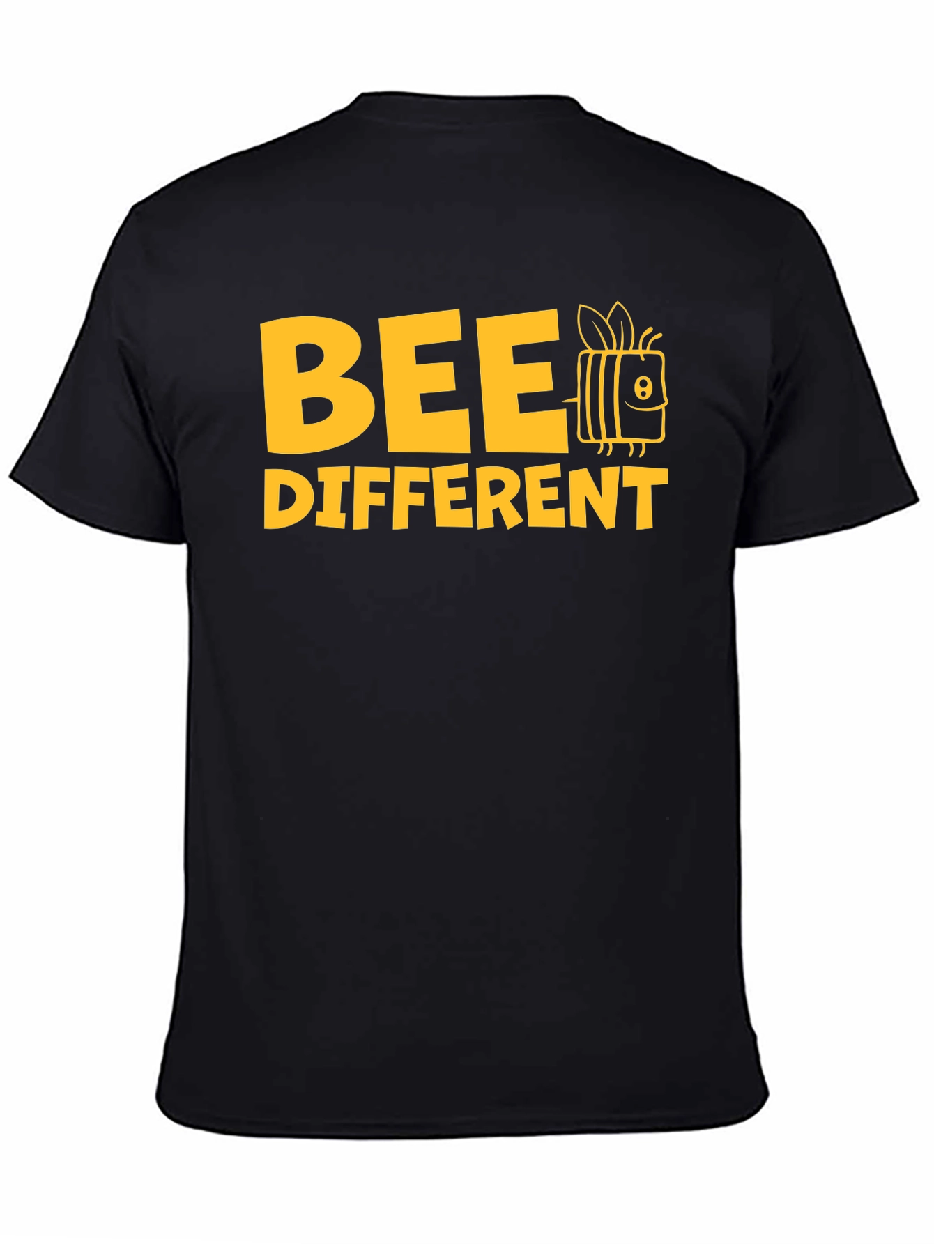 Black Bee Different Graphic Tee - Black Cotton Shirt view 4