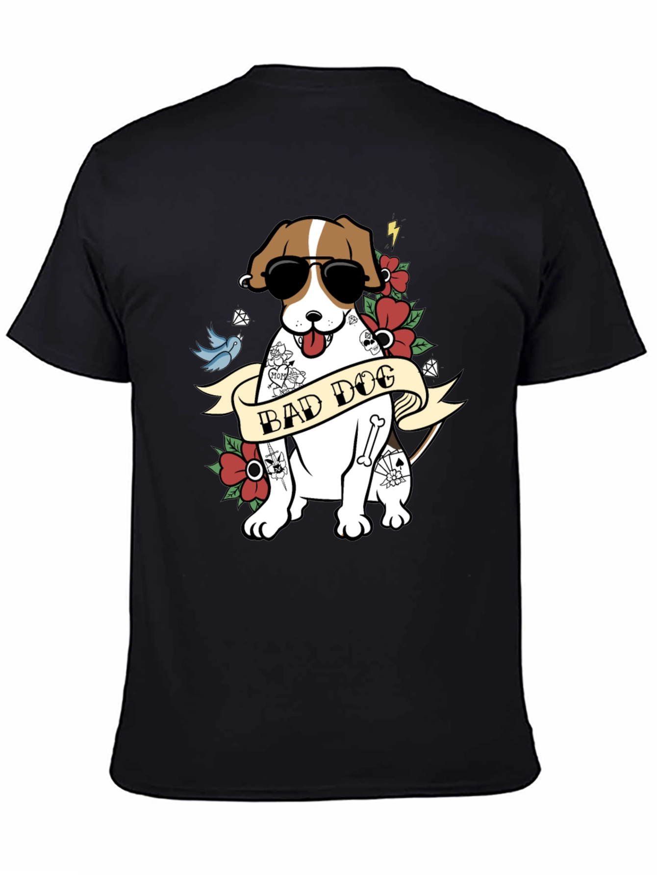 Bad Dog Tattoo Graphic T-Shirt - Unique Design - 4