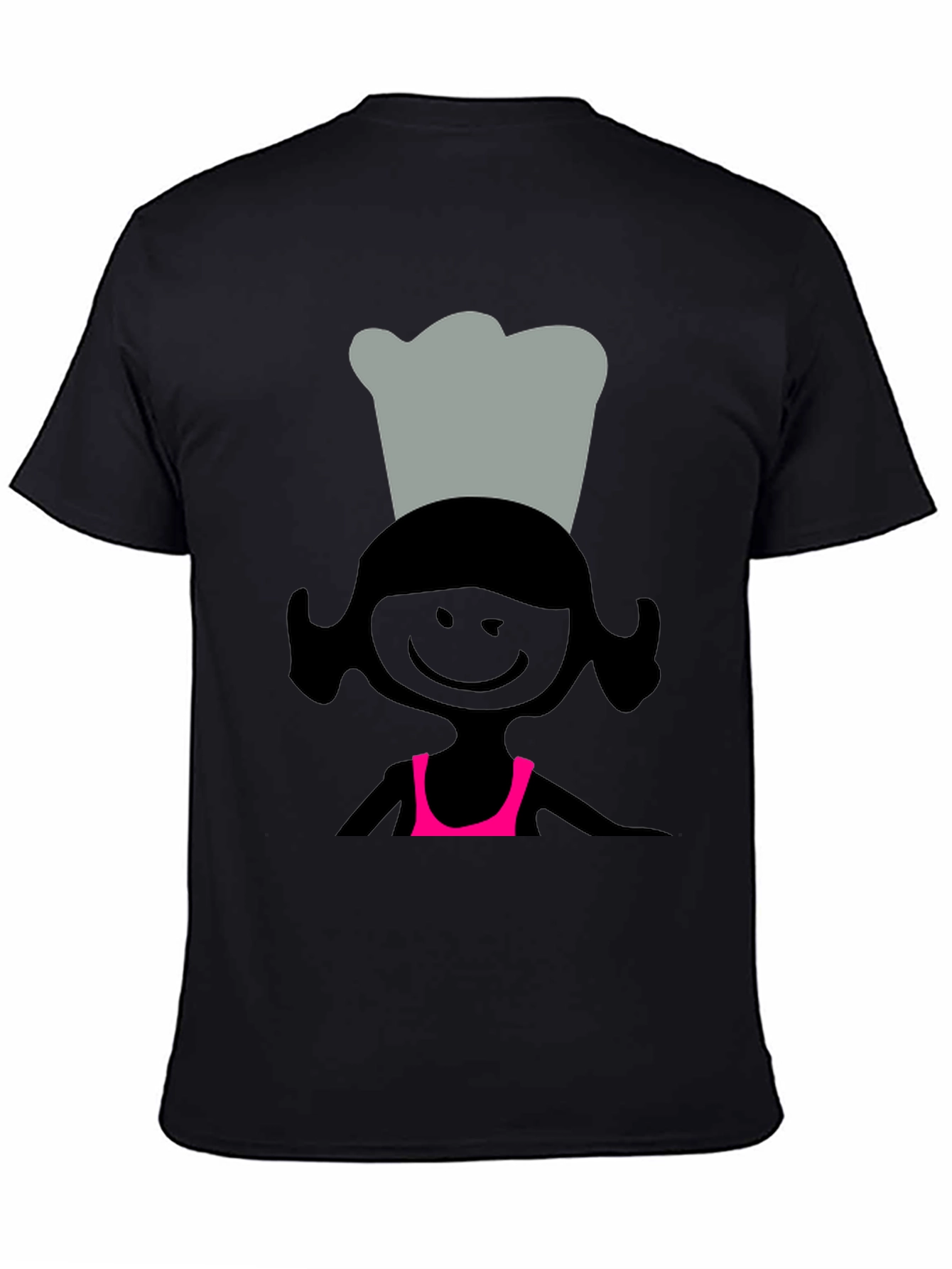 Black Chef Girl Graphic T-Shirt - Unisex Cotton Tee view 4