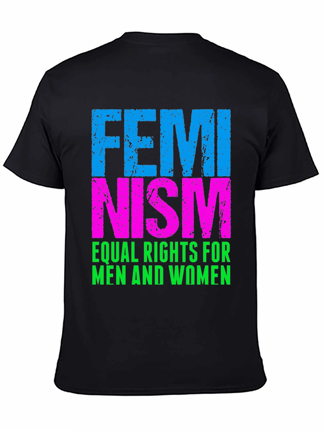 Black Feminism Equal Rights T-Shirt - Black Cotton Blend view 4