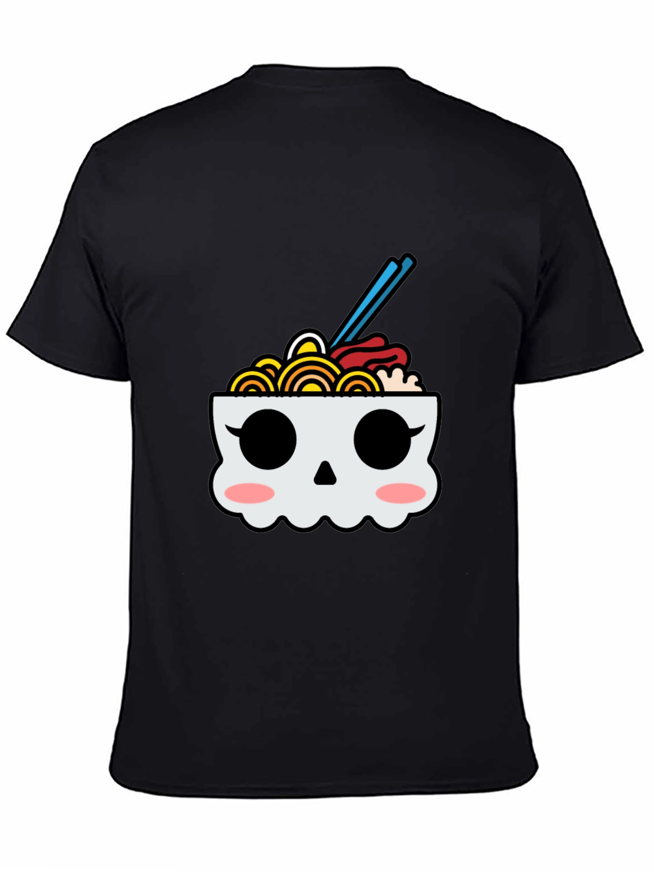 Ramen Skull Graphic Tee - Kawaii Foodie T-Shirt - 4