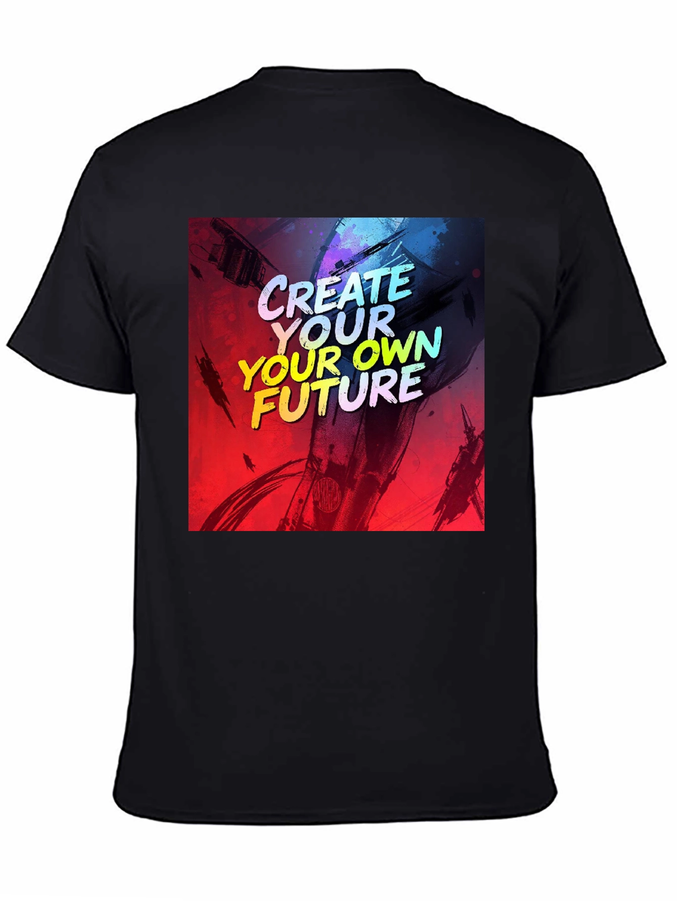 Black Create Your Own Future Graphic Tee - Black view 4