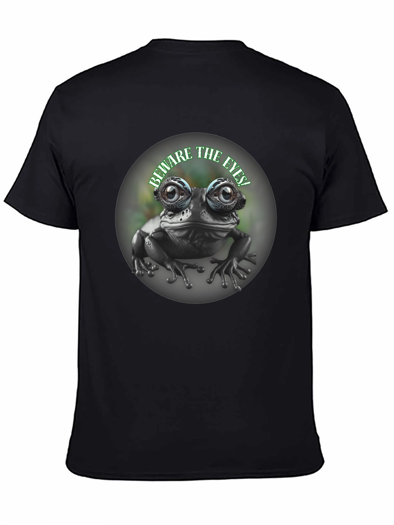 Black Beware The Eyes Frog Graphic Tee - Black view 4