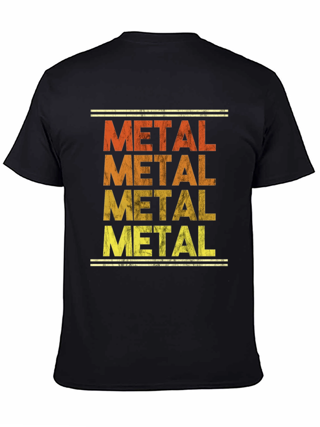 Black Retro Metal Music T-Shirt - Distressed Print view 4