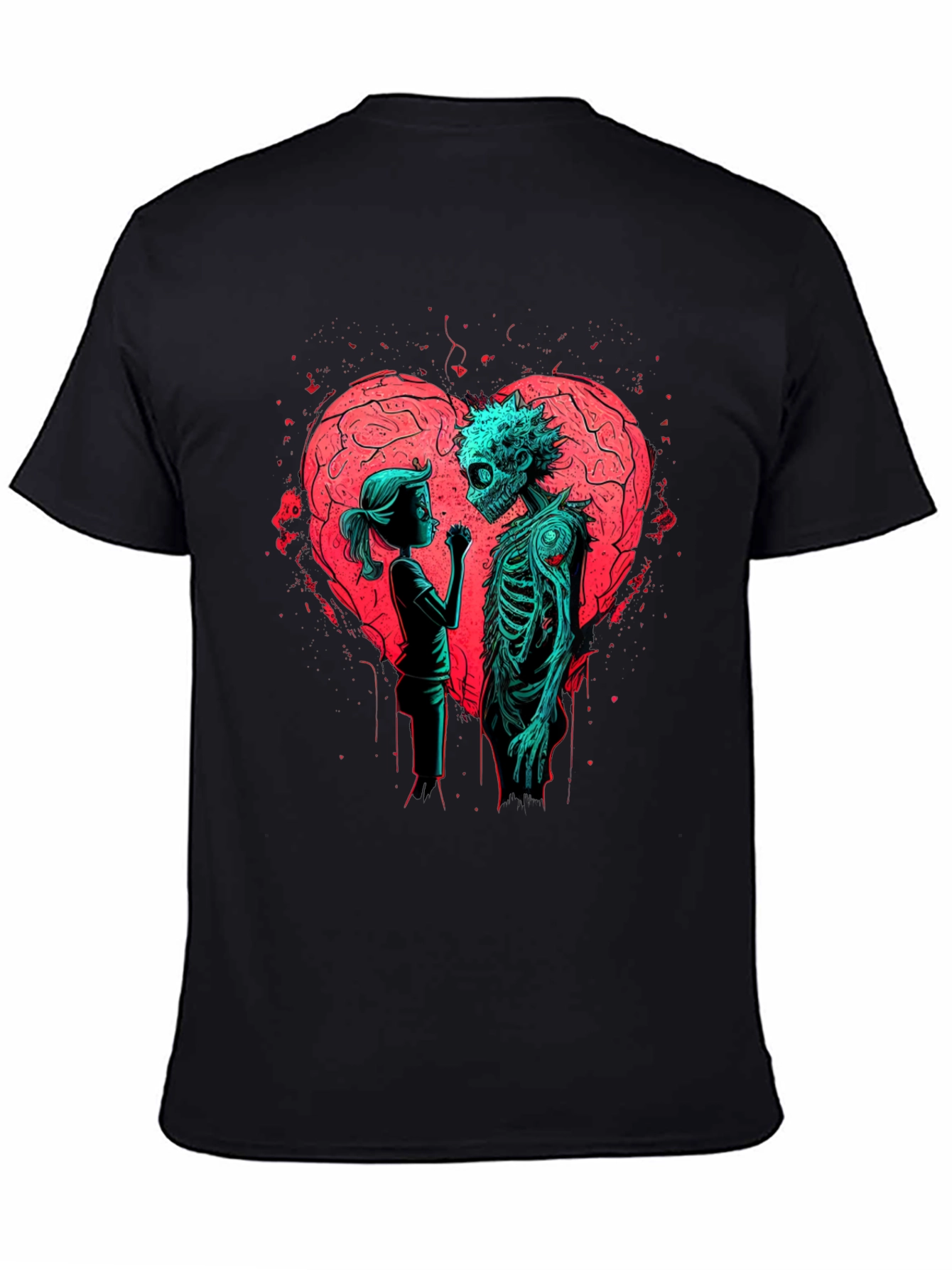 Black Zombie Love Graphic T-Shirt - Halloween, Spooky Season view 4