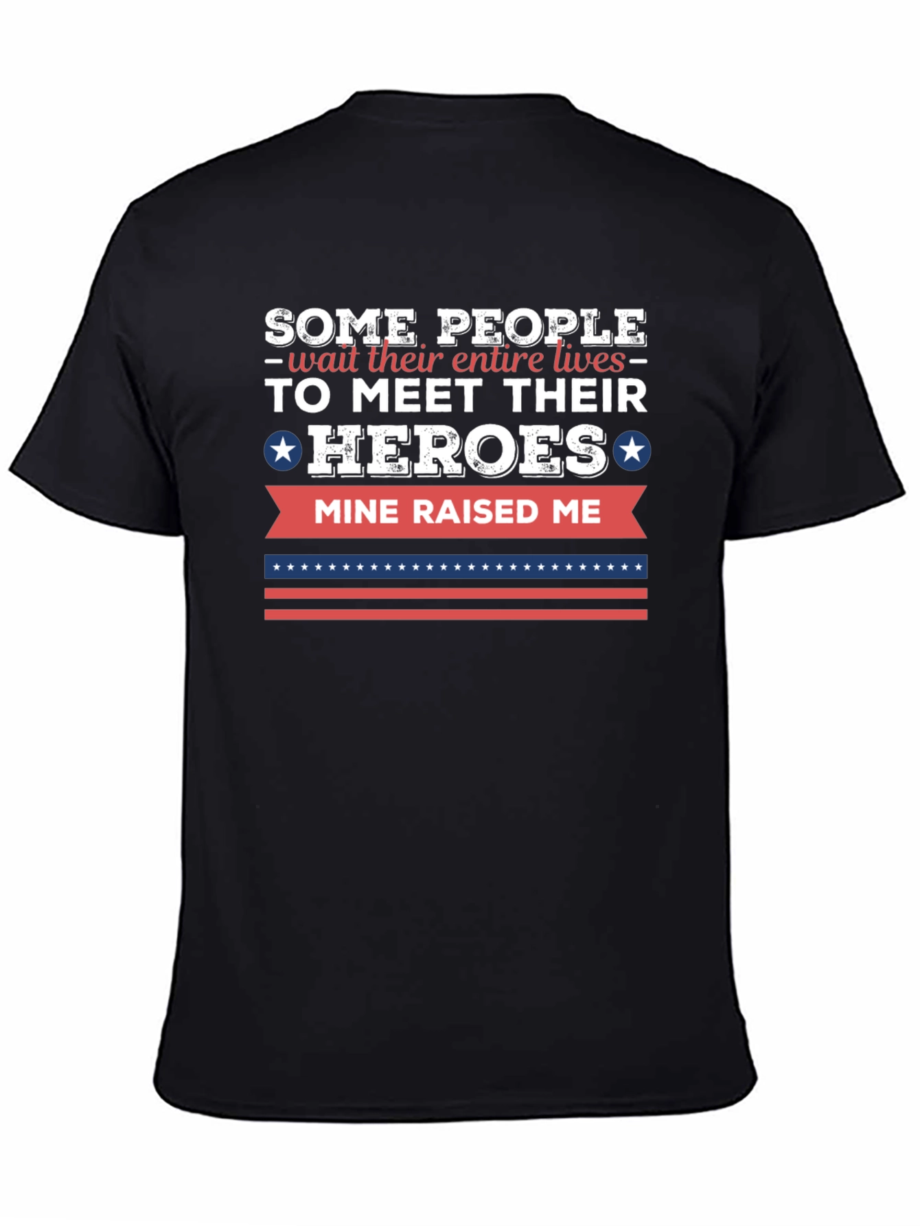 Black My Hero Raised Me T-Shirt - Patriotic Gift view 4